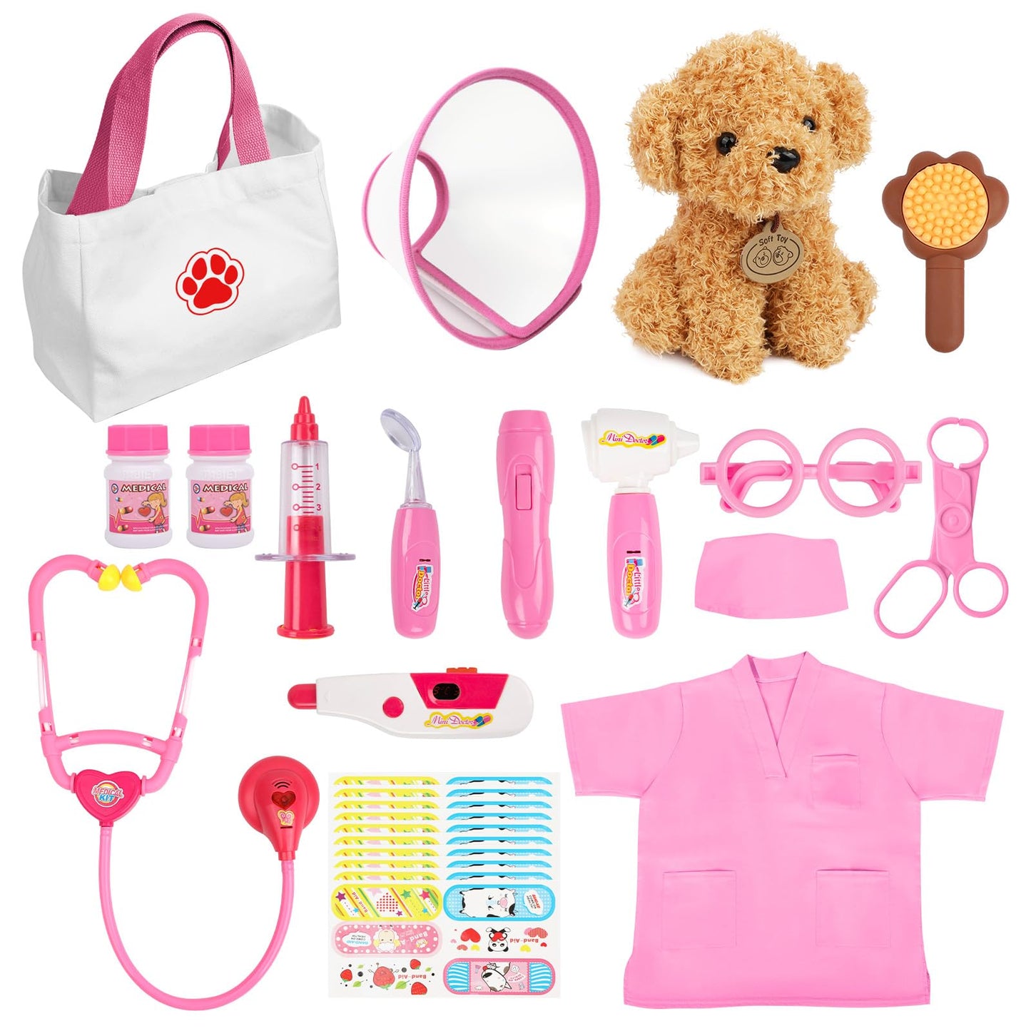 Liberry Doctor Kit for Toddlers – 26 Pcs Vet Playset with Stethoscope & Dress-Up Costume