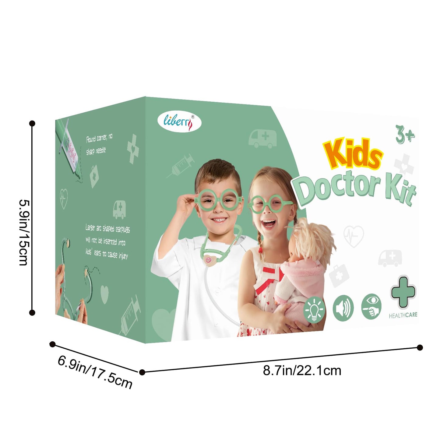 Liberry Doctor Kit for Toddlers (3-5) — 30-Piece Pretend Play Set with Stethoscope & Costume
