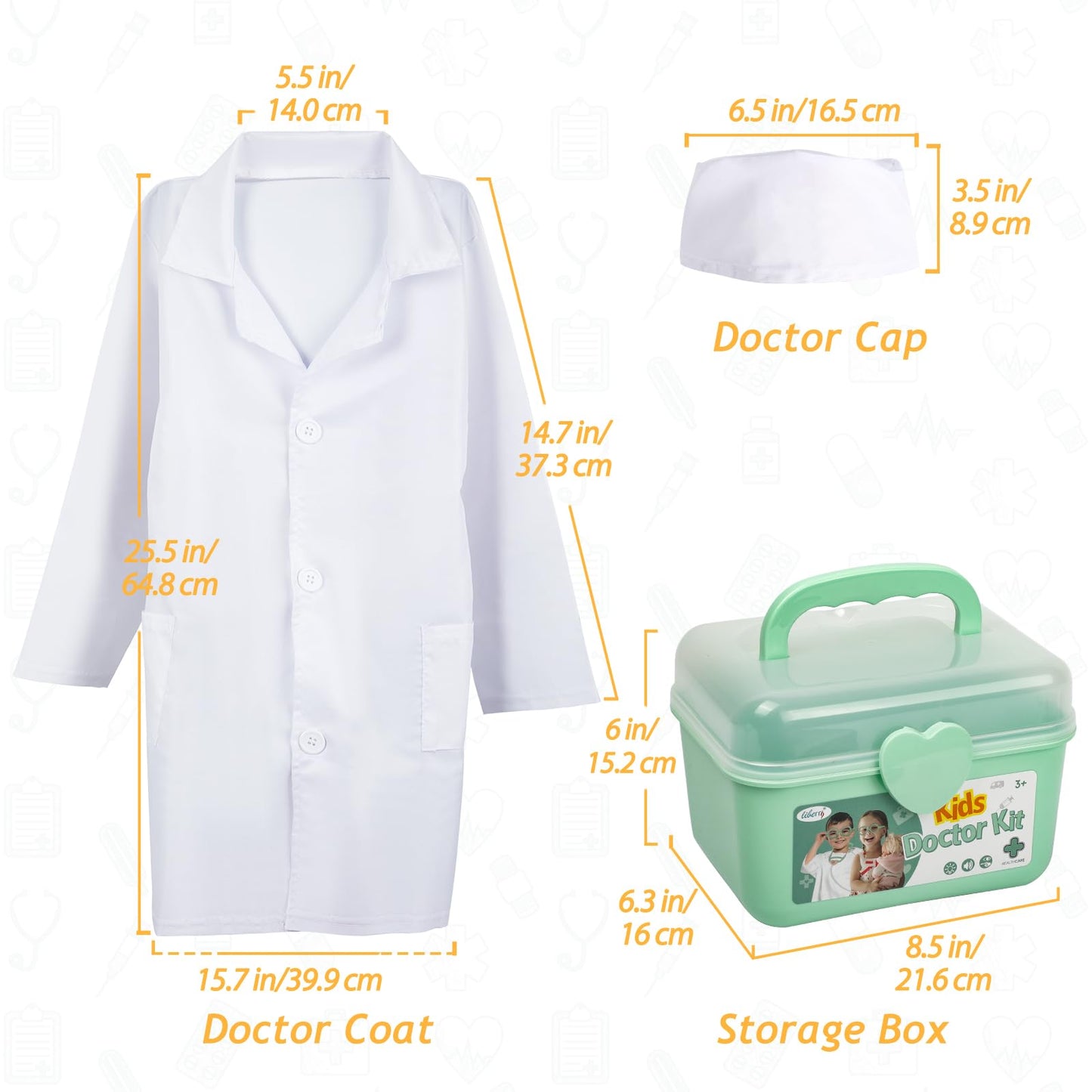 Liberry Doctor Kit for Toddlers (3-5) — 30-Piece Pretend Play Set with Stethoscope & Costume
