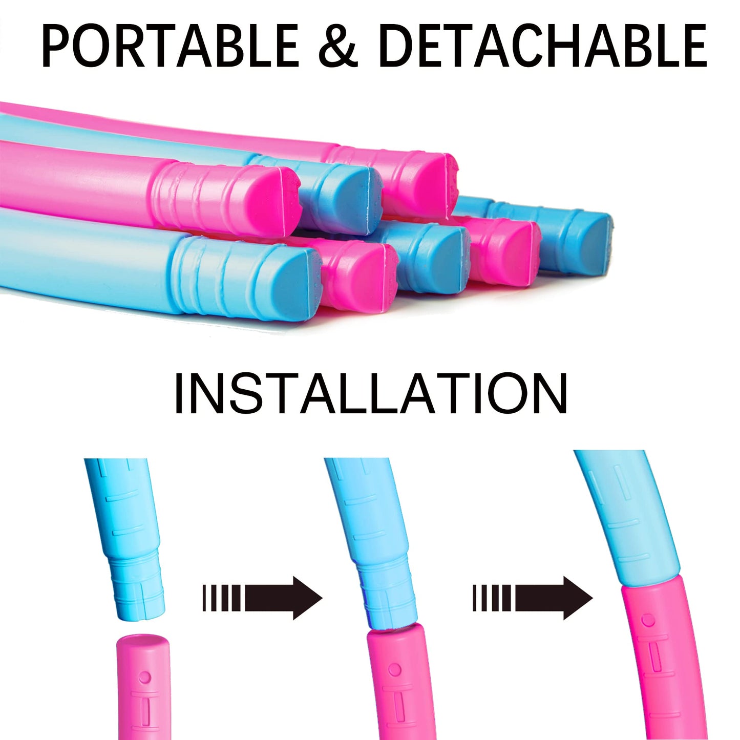 Liberry Kids Exercise Hoop – Detachable & Adjustable Plastic Fitness Hoops (Pack of 3) for Ages 3+