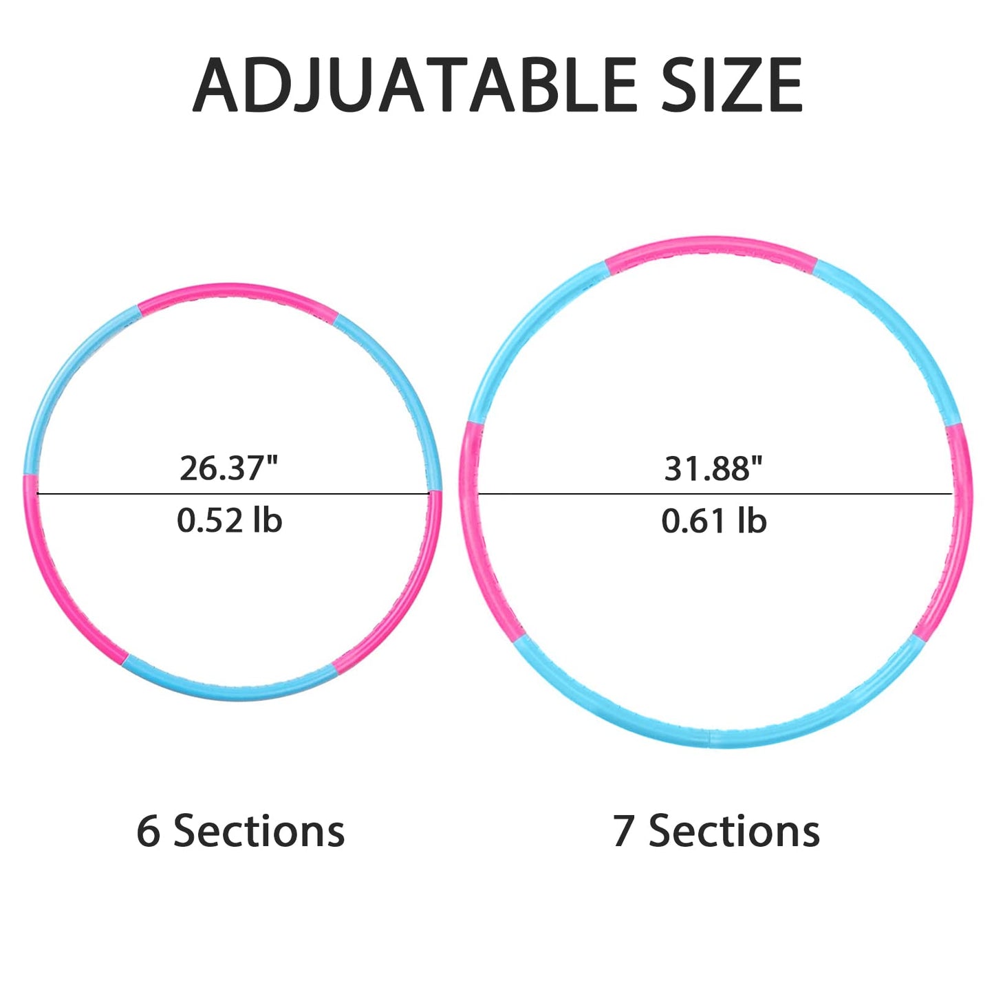 Liberry Kids Exercise Hoop – Detachable & Adjustable Plastic Fitness Hoops (Pack of 3) for Ages 3+