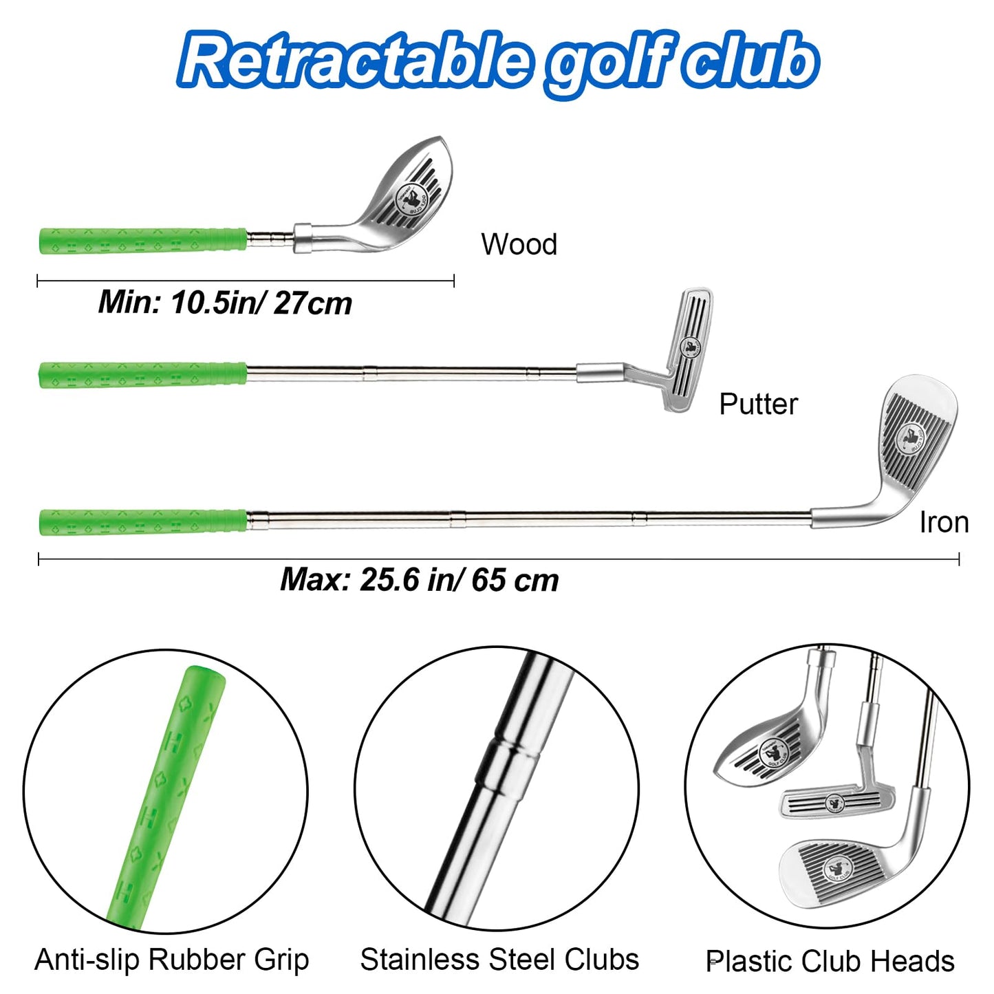 Liberry Kids Golf Set for 3-6 Years - Glow Balls, Auto Ball Returner, Putting Mat