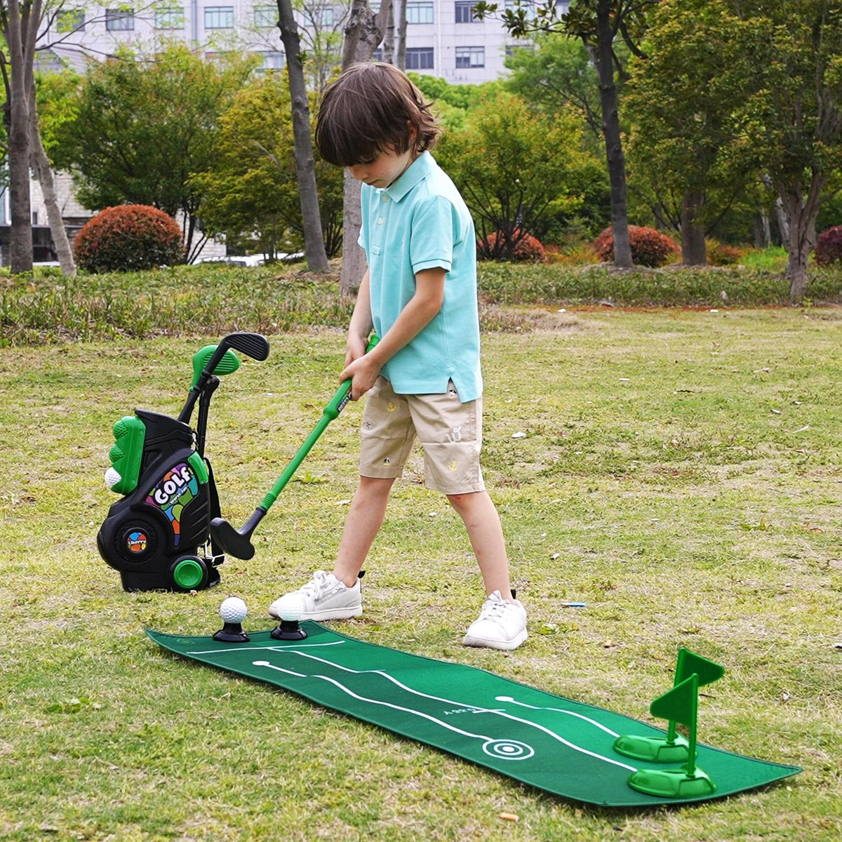 Liberry Toddler Golf Set for Boys & Girls Aged 2-4 – Indoor/Outdoor Cart with Putting Mat