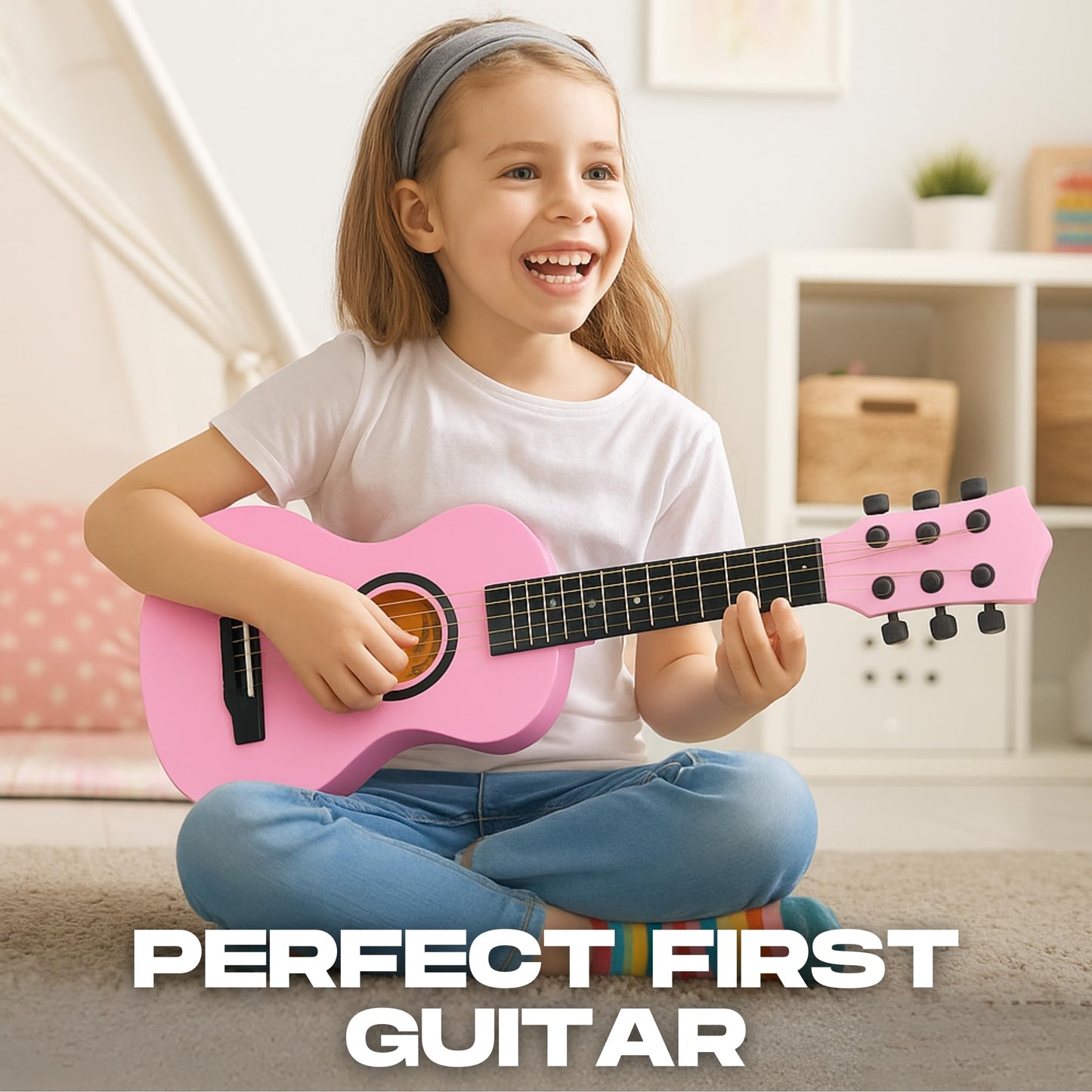 Liberty Imports 23-inch Kids Acoustic Guitar – 6-String Toy, Pink