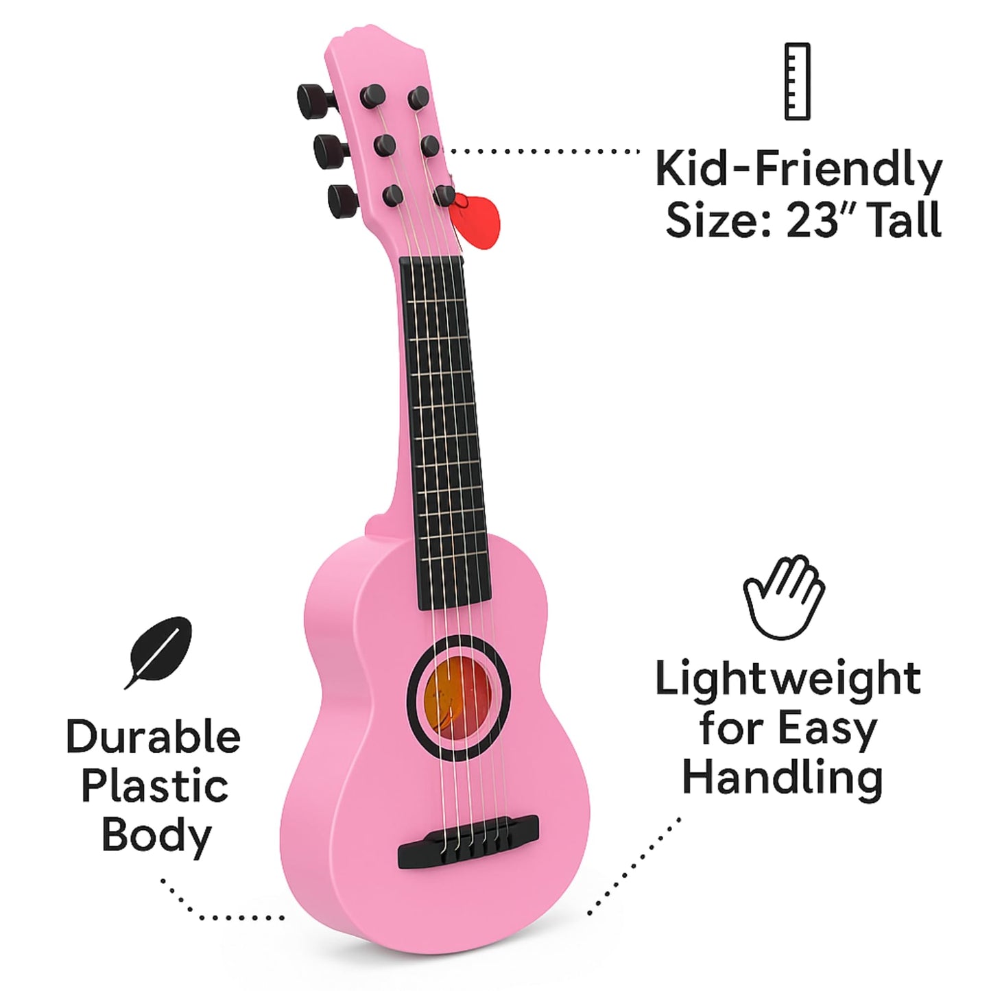 Liberty Imports 23-inch Kids Acoustic Guitar – 6-String Toy, Pink