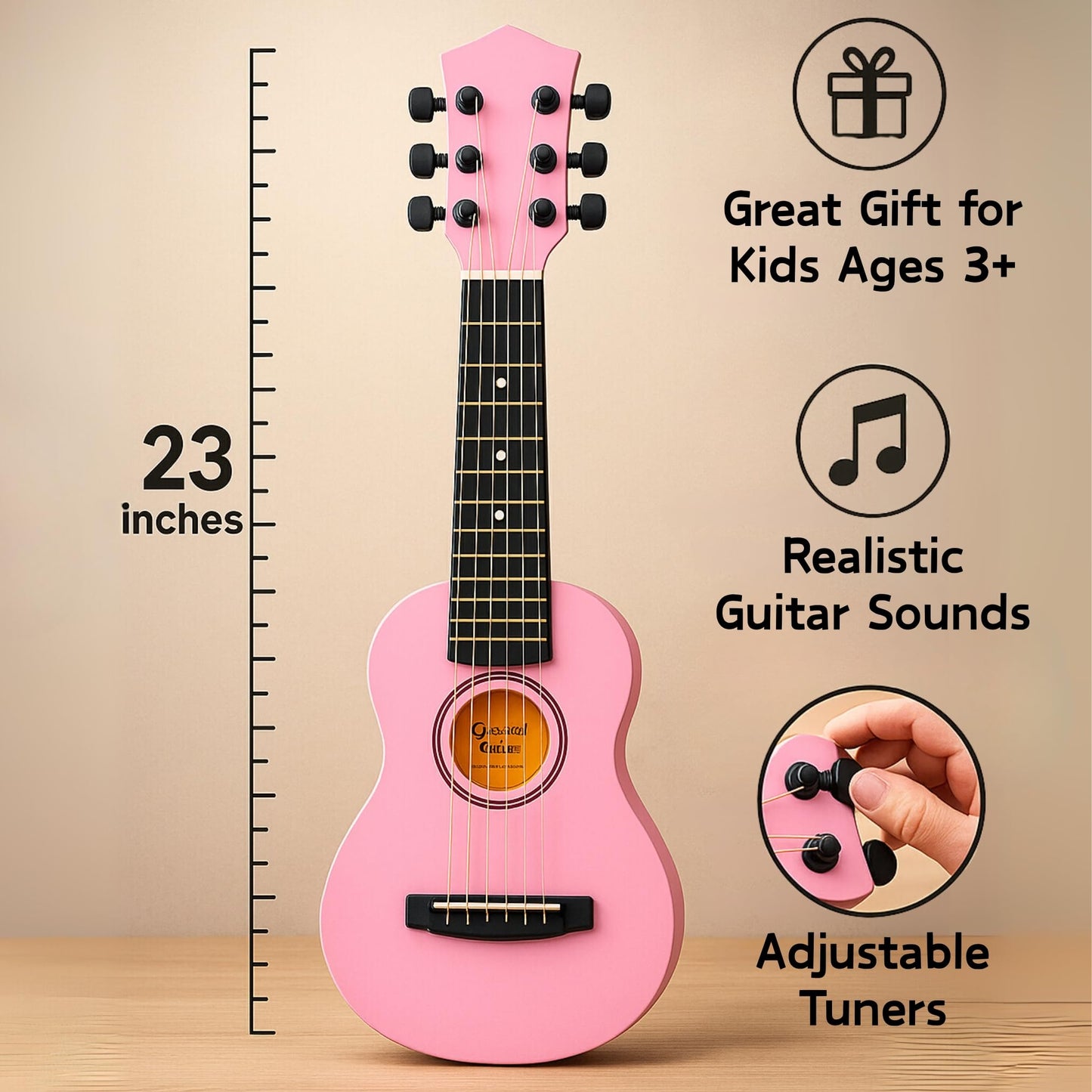 Liberty Imports 23-inch Kids Acoustic Guitar – 6-String Toy, Pink