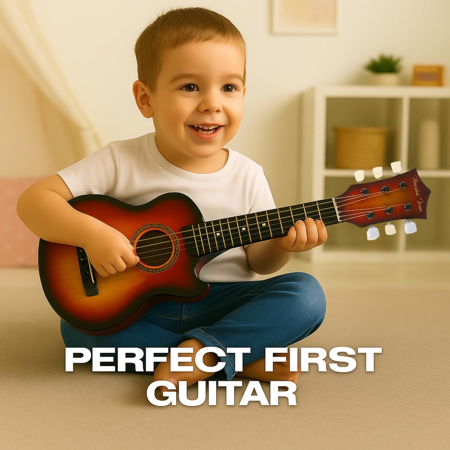 Liberty Imports 23-inch Kids Acoustic Guitar – 6-String Beginner Toy, Cherry Sunburst