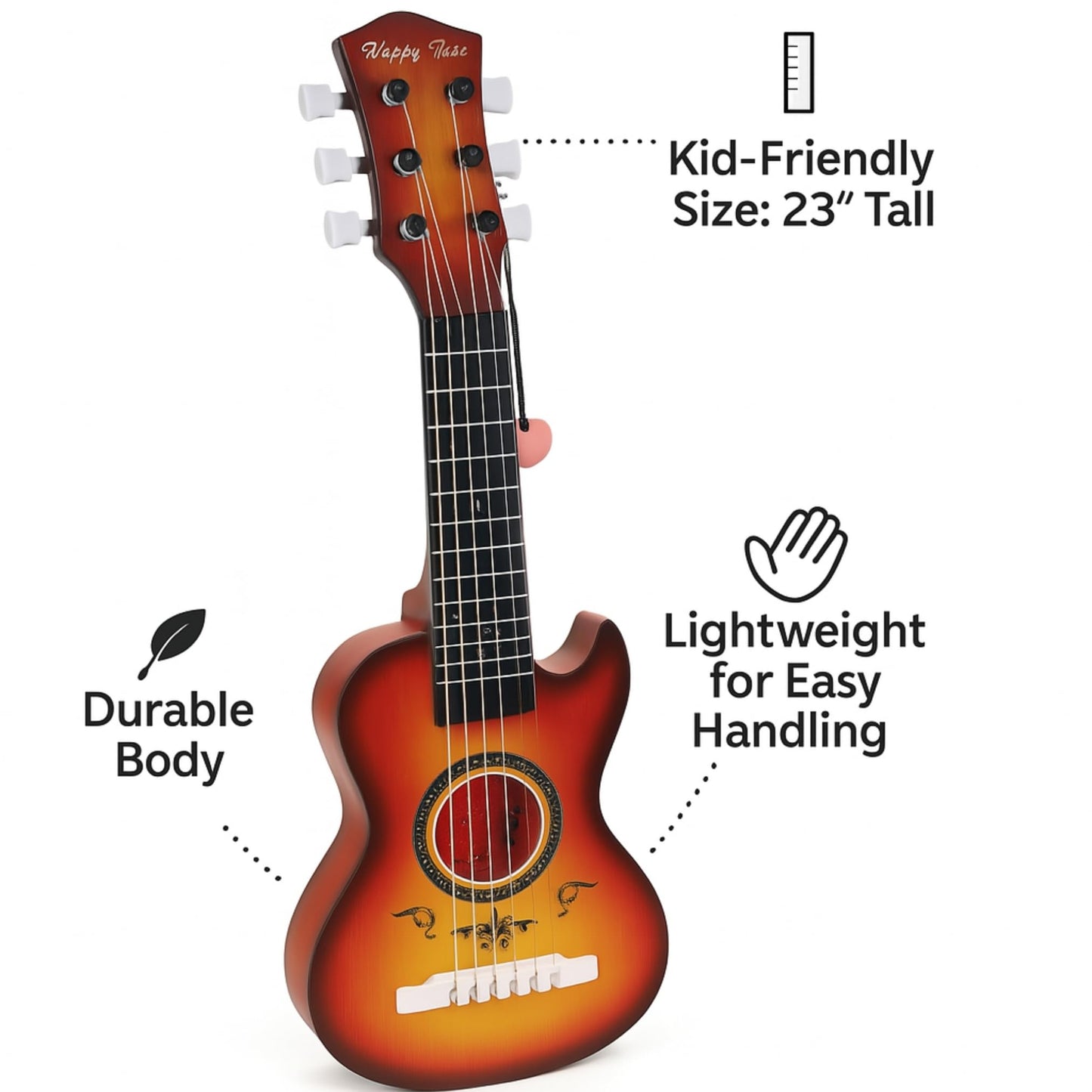 Liberty Imports 23-inch Kids Acoustic Guitar – 6-String Beginner Toy, Cherry Sunburst