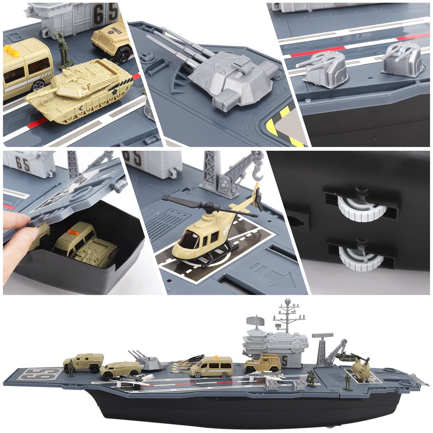 Liberty Imports 33-Inch Aircraft Carrier Mega Playset — Ultimate Military Battle Set for Kids