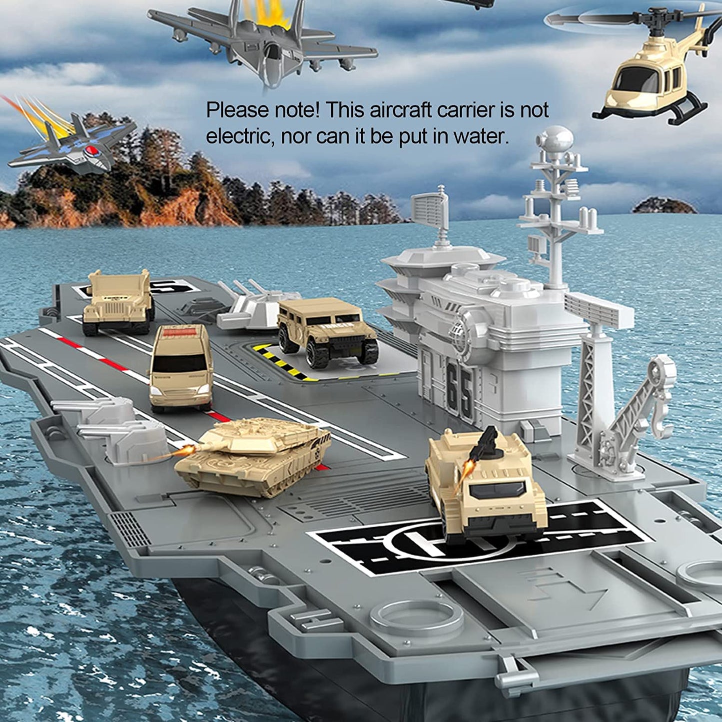 Liberty Imports 33-Inch Aircraft Carrier Mega Playset — Ultimate Military Battle Set for Kids