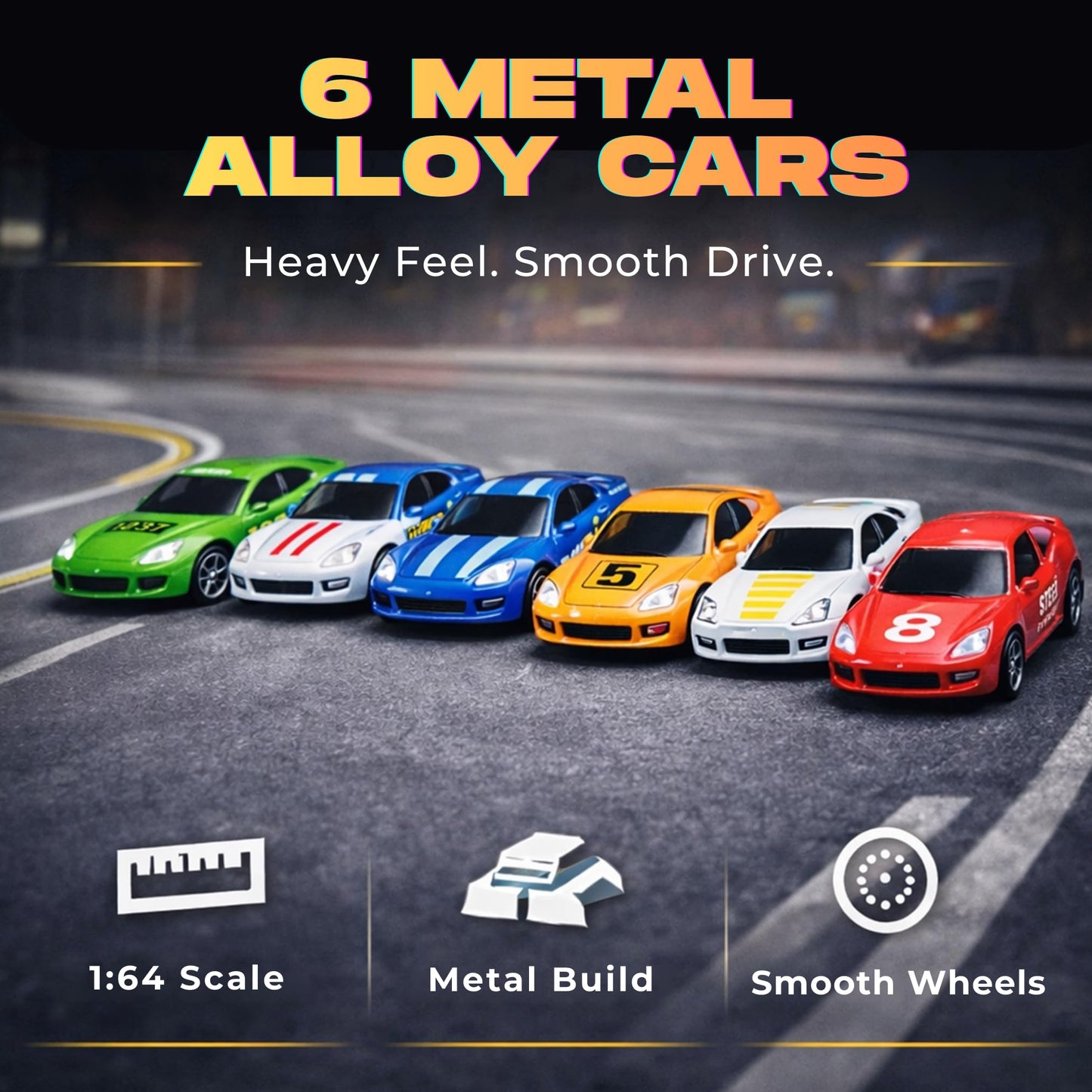 Liberty Imports My First Speed Racing Track Builder – Starter Kit with 6 Diecast Cars