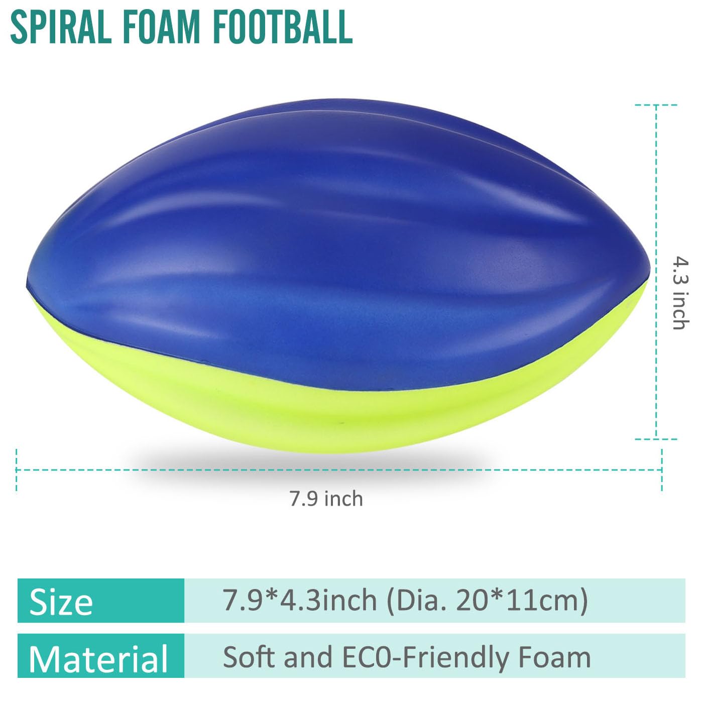 Liberty Imports 8.5-Inch Foam Spiral Footballs - Set of 3 for Kids' Training