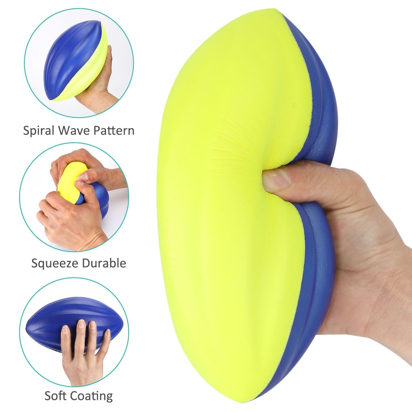 Liberty Imports 8.5-Inch Foam Spiral Footballs - Set of 3 for Kids' Training