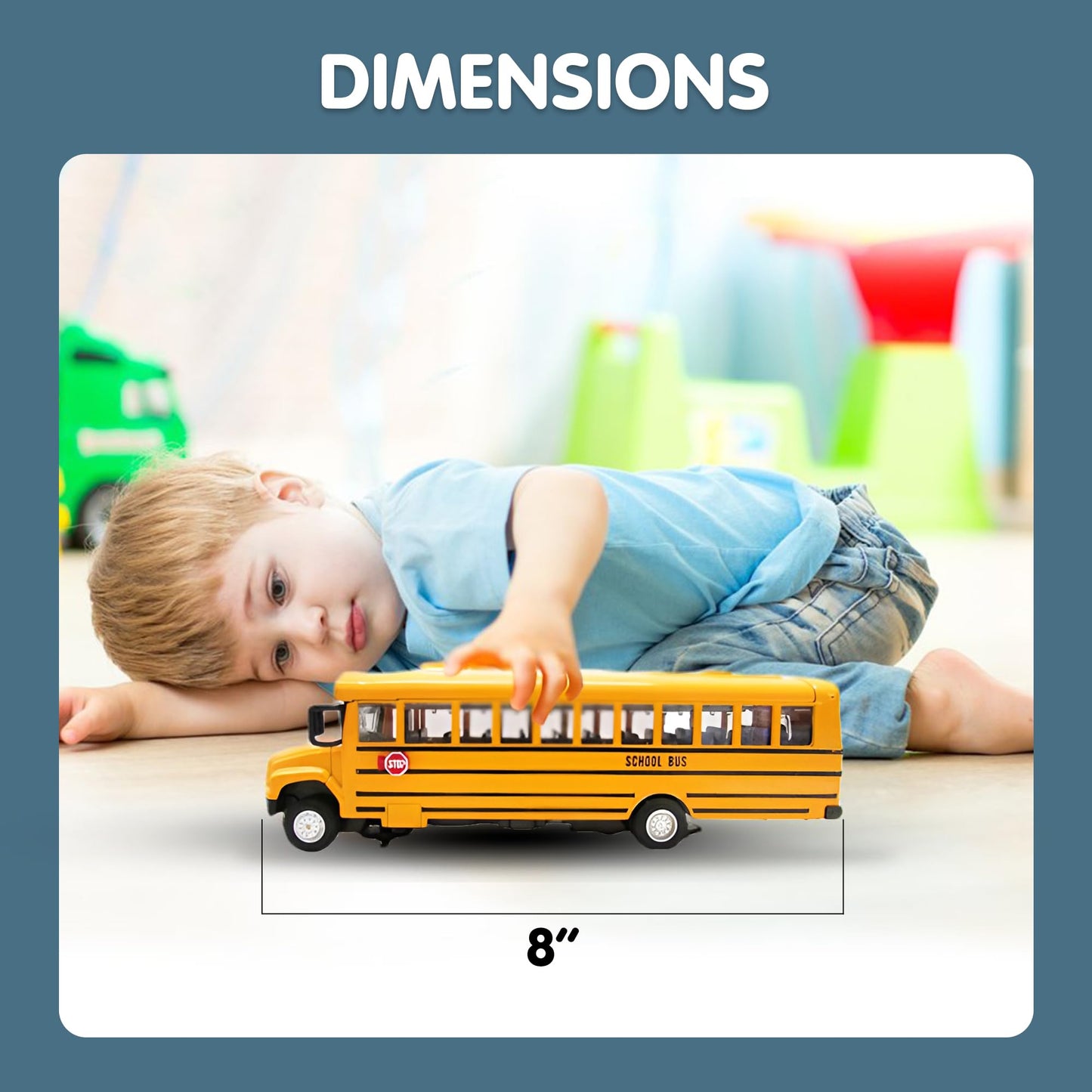 Liberty Imports 8-inch Diecast Yellow School Bus Toy – Pullback