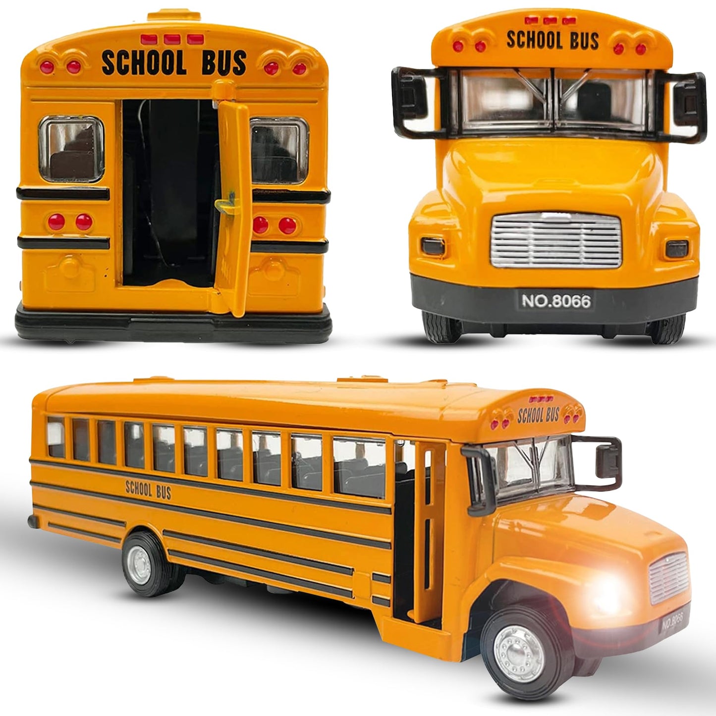 Liberty Imports 8-inch Diecast Yellow School Bus Toy – Pullback