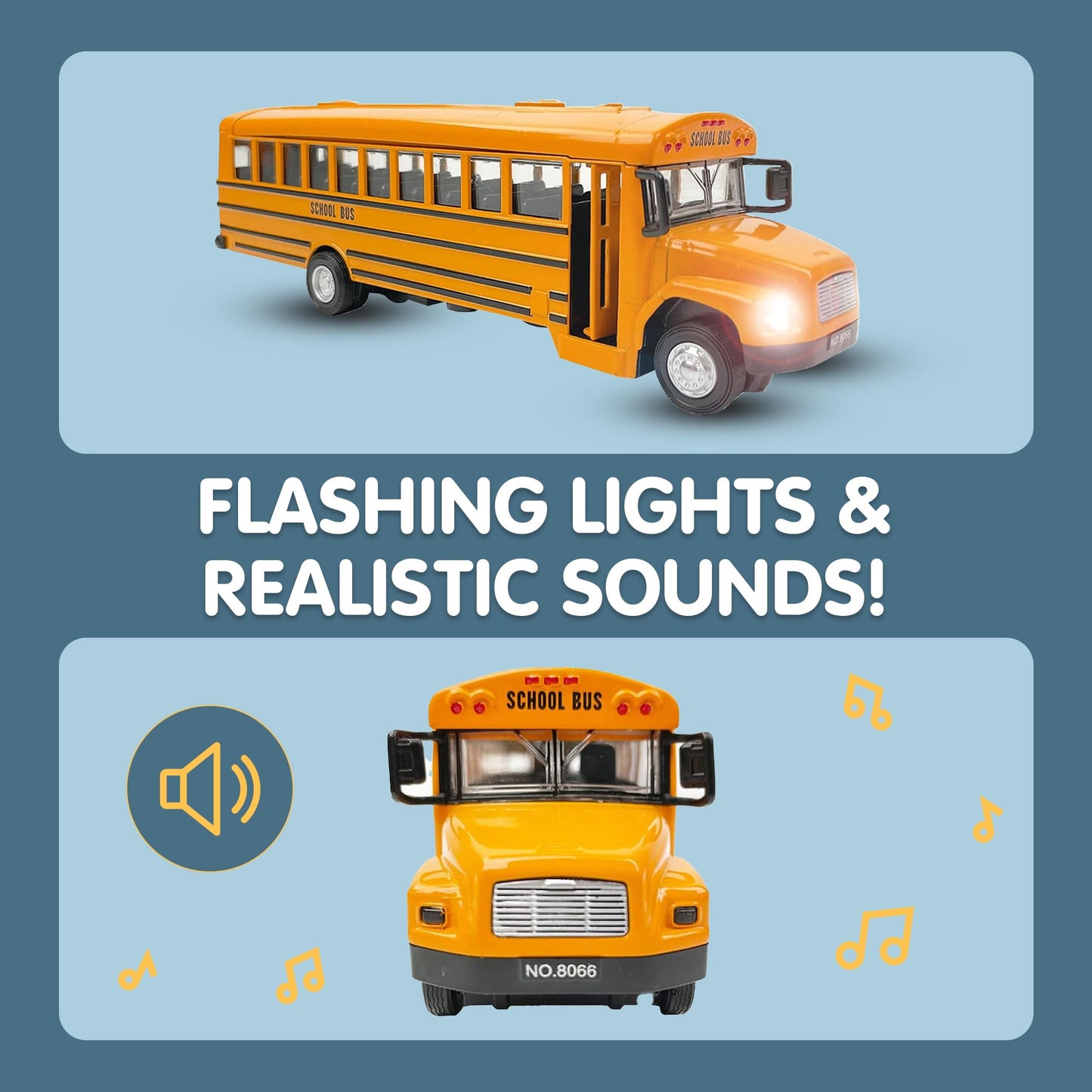 Liberty Imports 8-inch Diecast Yellow School Bus Toy – Pullback