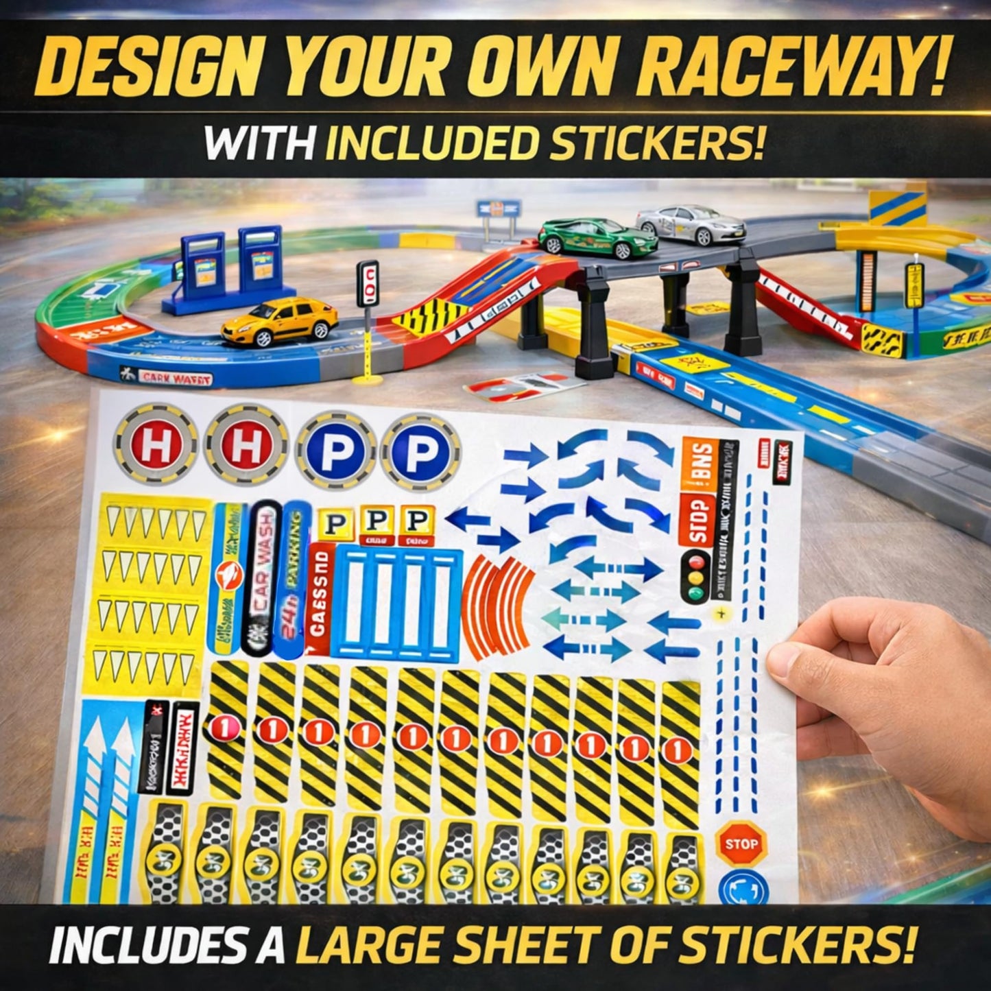 Liberty Imports My First Speed Racing Track Builder – Starter Kit with 6 Diecast Cars