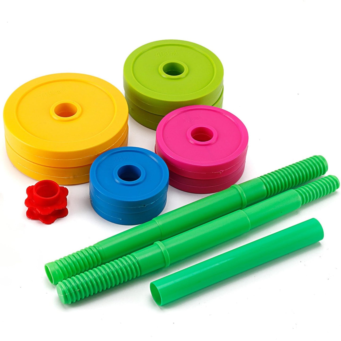 Liberty Imports Kids Barbell Weight Set - Adjustable 32-Inch Toy Barbell for Exercise & Pretend Play