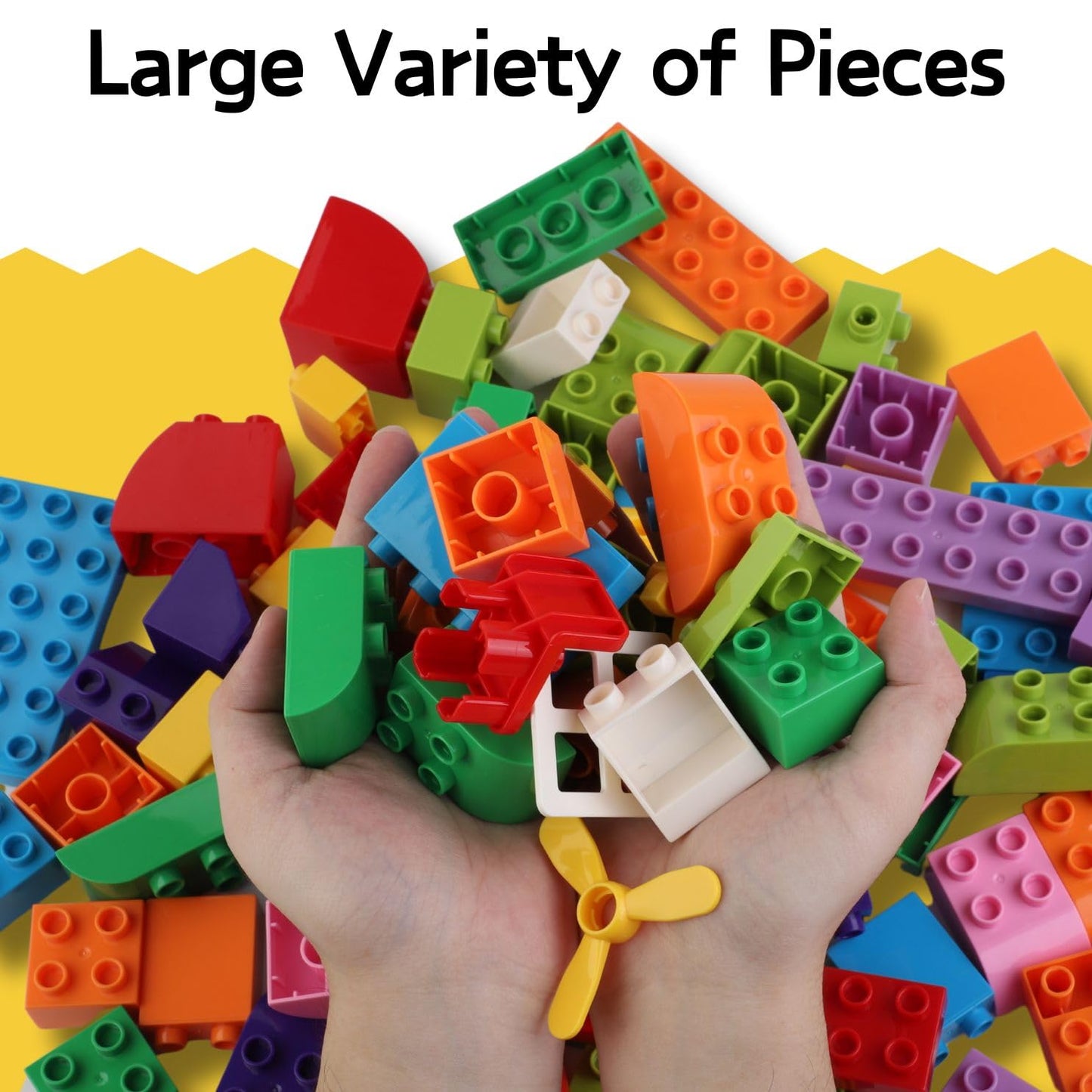 Liberty Imports Big Building Blocks 166 Pieces – Compatible with Major Brands | Storage Bucket