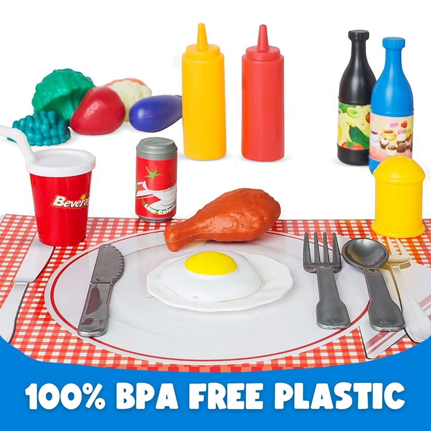 Liberty Imports 120-Piece Deluxe Pretend Play Food Set | Realistic Kitchen Toys for Kids