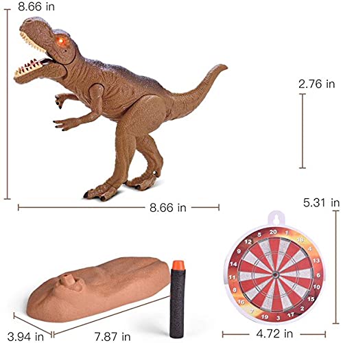 Liberty Imports Dino Planet T-Rex Dart Gun – Foam Dart Toy with Light-Up Eyes & Roaring Sounds