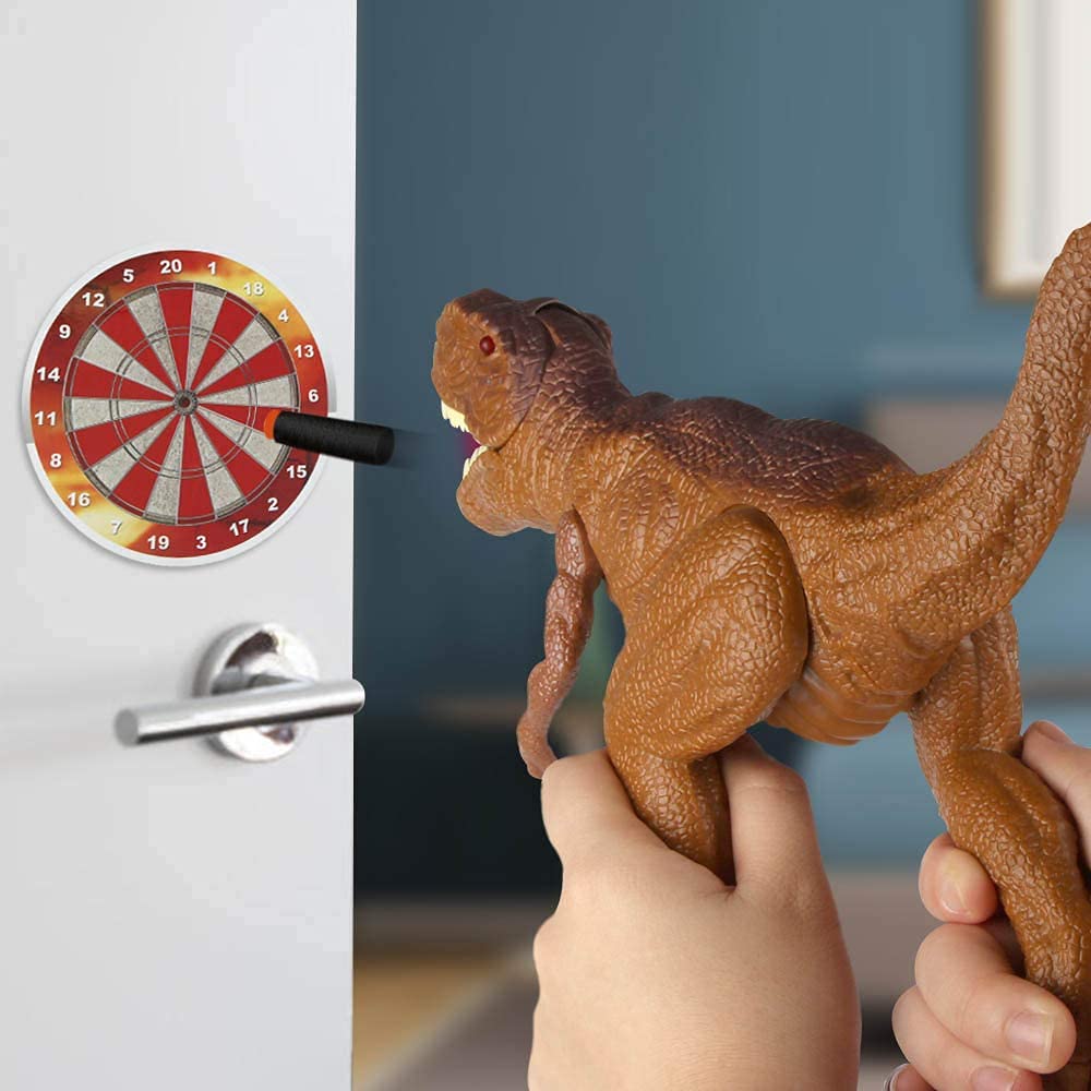 Liberty Imports Dino Planet T-Rex Dart Gun – Foam Dart Toy with Light-Up Eyes & Roaring Sounds