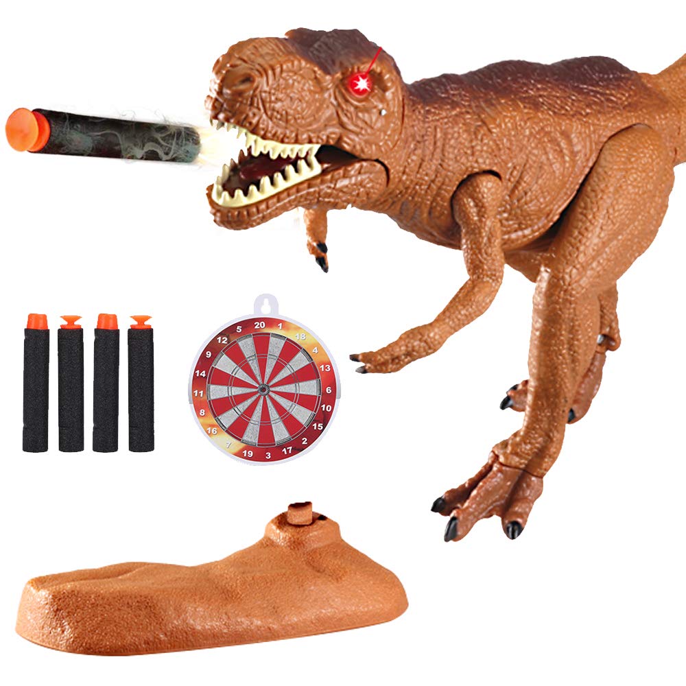 Liberty Imports Dino Planet T-Rex Dart Gun – Foam Dart Toy with Light-Up Eyes & Roaring Sounds