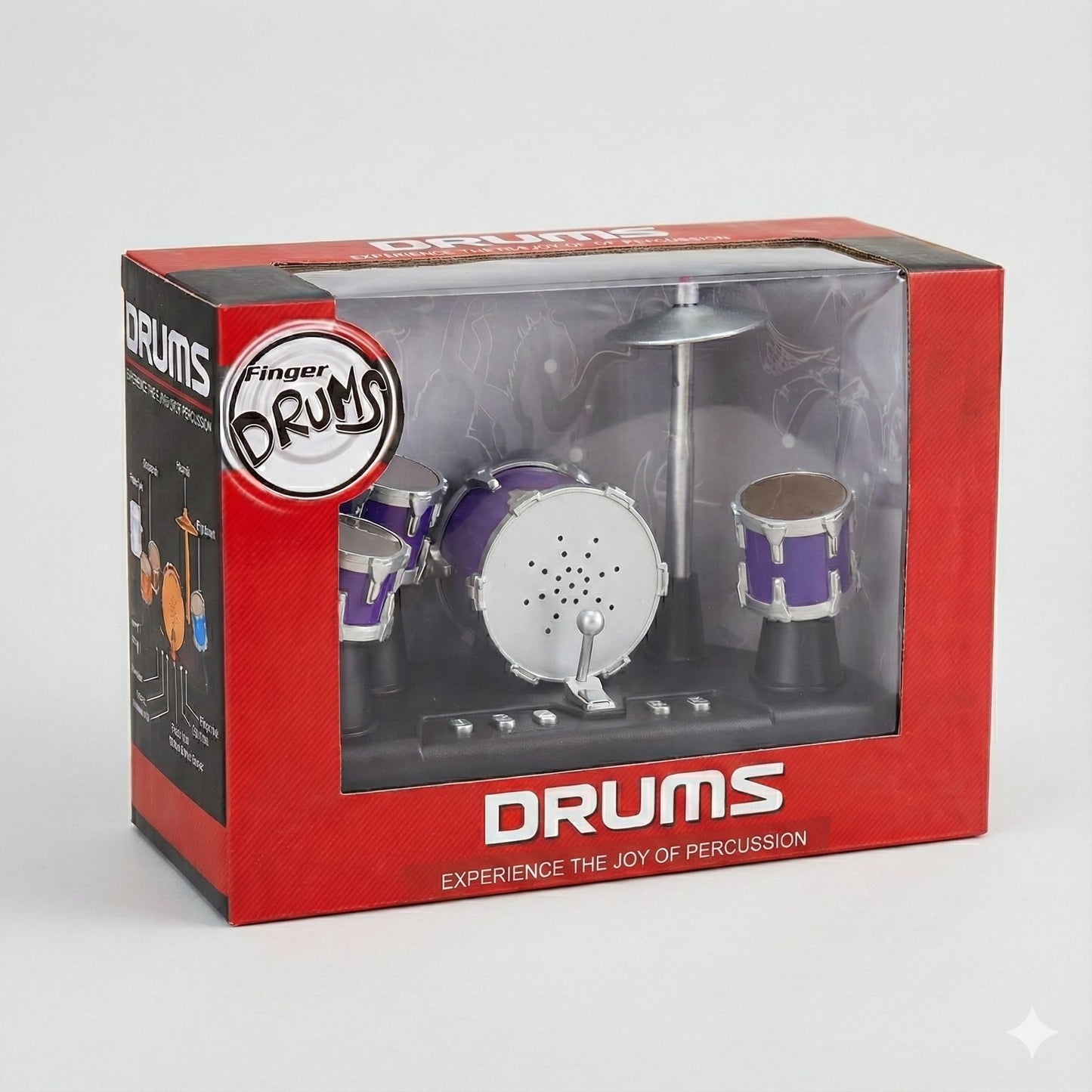 Liberty Imports Finger Drum Set — Electronic Desktop Drum Kit with Lights