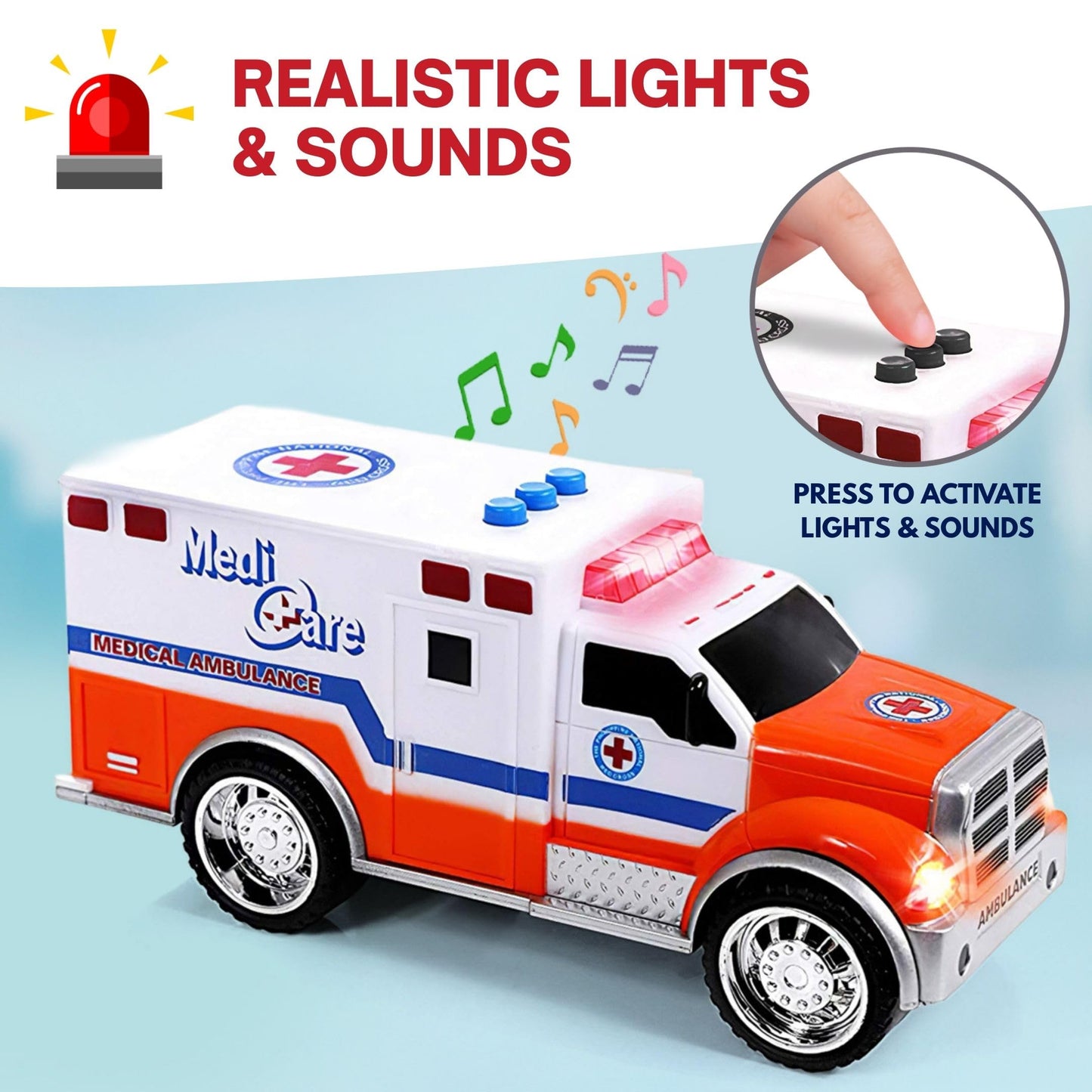 Liberty Imports 3-in-1 True Hero Emergency Rescue Vehicles – Ambulance, Fire Truck & Police Car