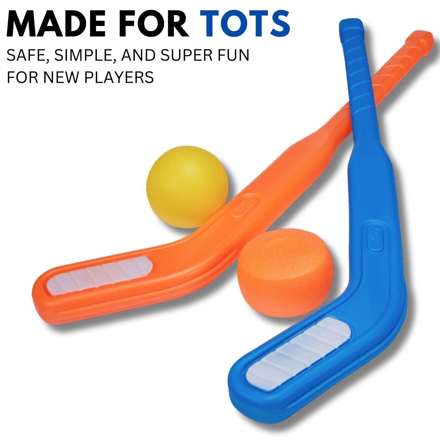 Liberty Imports Kids Floor Hockey Sticks Bulk Set – 29-Inch Starter Kit with Large Pucks & Balls (6 Pack)