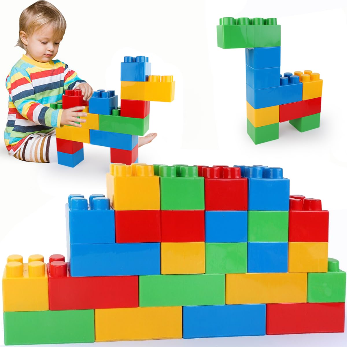 Liberty Imports 24 PCS Giant Building Blocks Starter Set for Toddlers – Large Plastic Blocks for Creative Play
