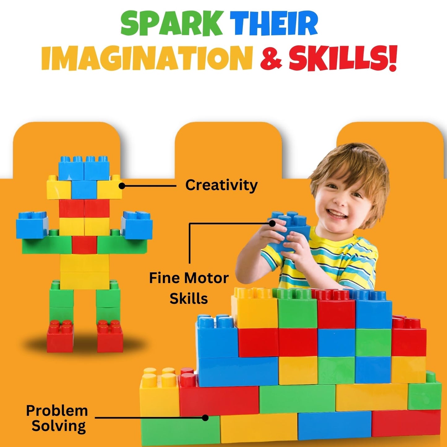 Liberty Imports 24 PCS Giant Building Blocks Starter Set for Toddlers – Large Plastic Blocks for Creative Play