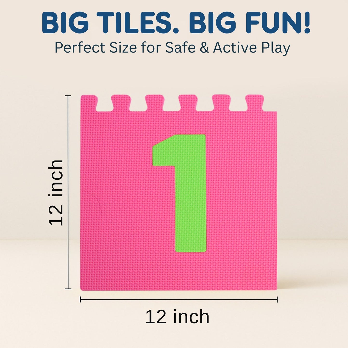 Liberty Imports Hopscotch Foam Playmat – 10 Large Number Tiles, 12x12 Interlocking Puzzle Floor Mat
