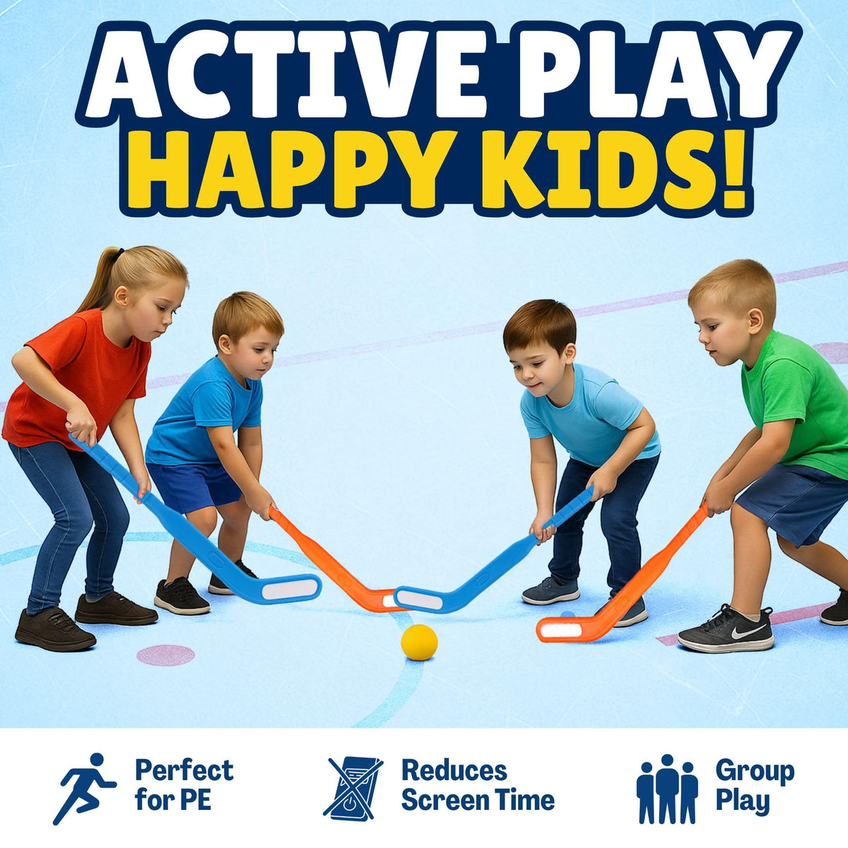 Liberty Imports Kids Floor Hockey Set – 29-Inch Sticks, Indoor/Outdoor Play (2-Pack)