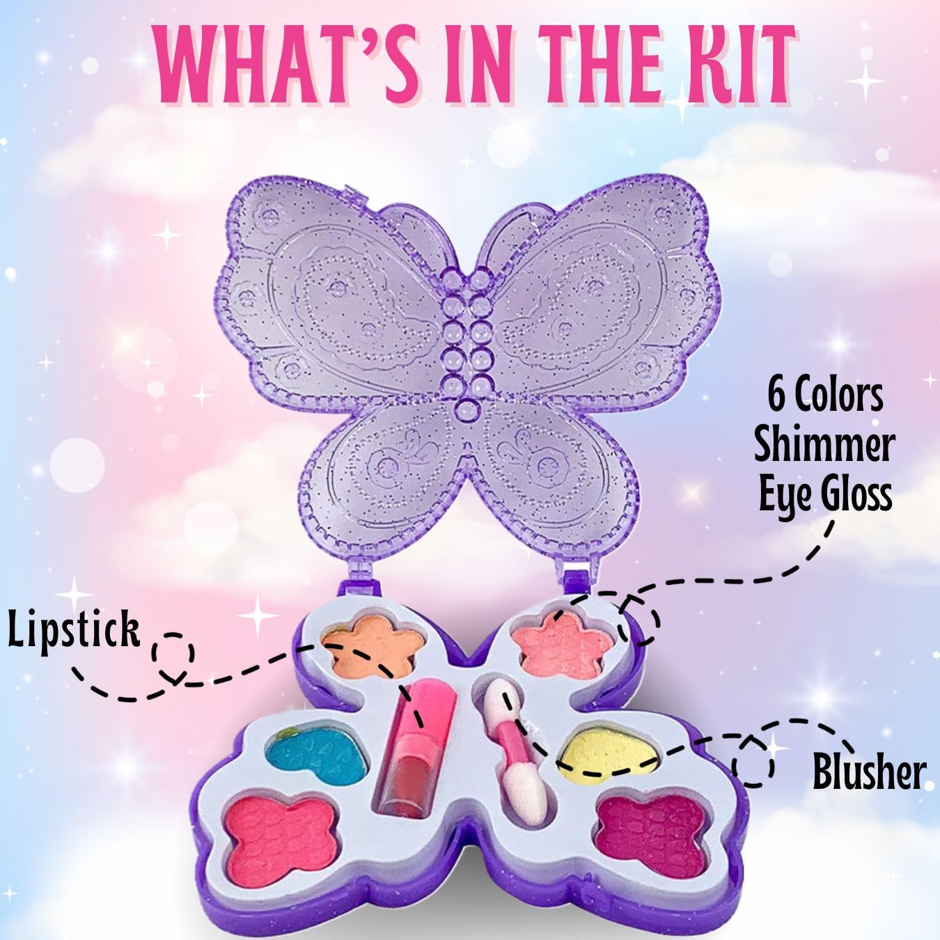 Liberty Imports Kids Makeup Kit – Washable, Non-Toxic Play Cosmetics (Palette 12 Pack)