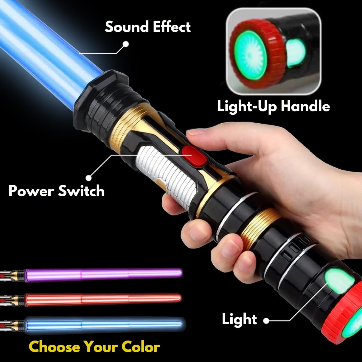 Liberty Imports 12-Pack LED Light Up Sabers – Color-Changing, Motion-Sensitive, Retractable Swords for Parties & Cosplay