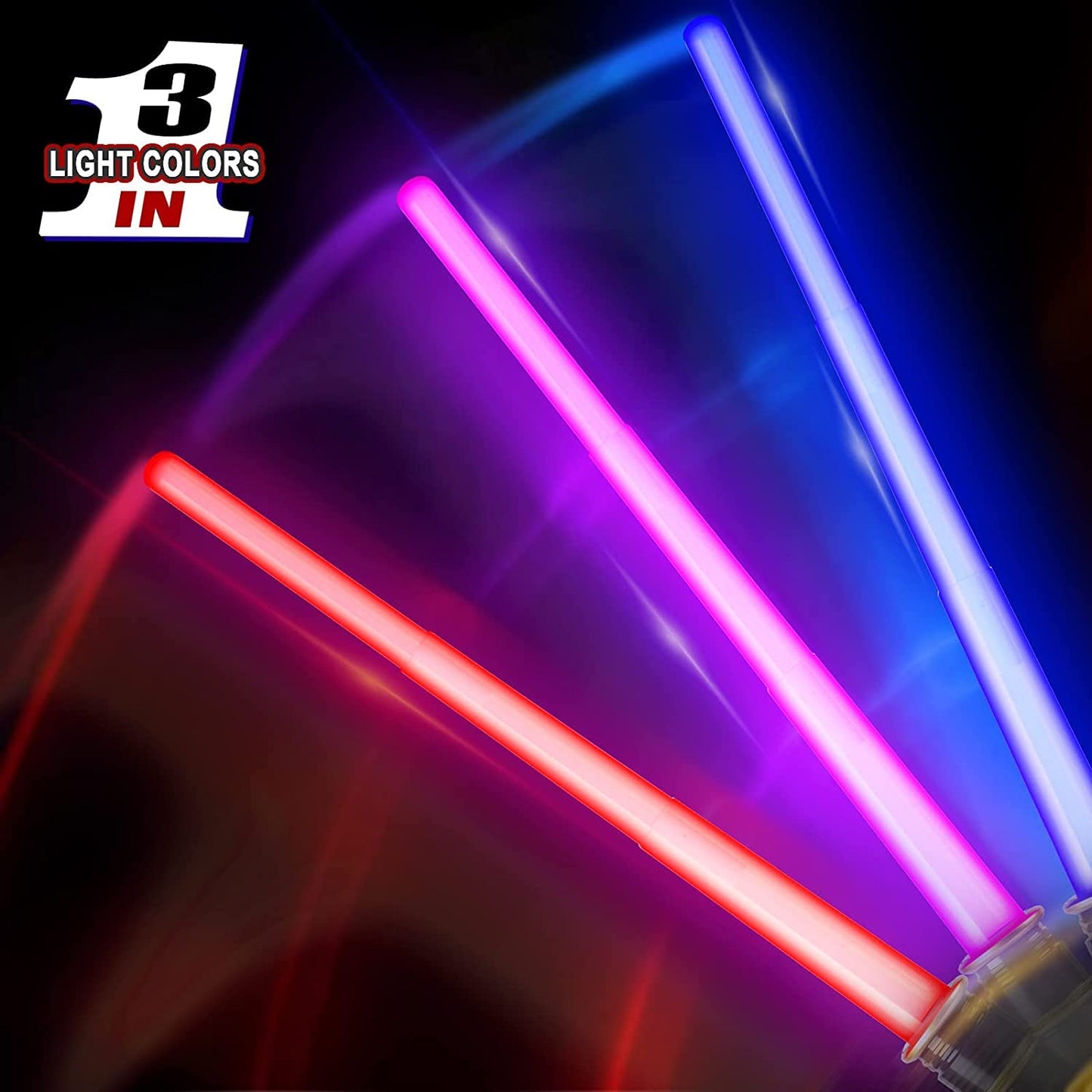 Liberty Imports 12-Pack LED Light Up Sabers – Color-Changing, Motion-Sensitive, Retractable Swords for Parties & Cosplay