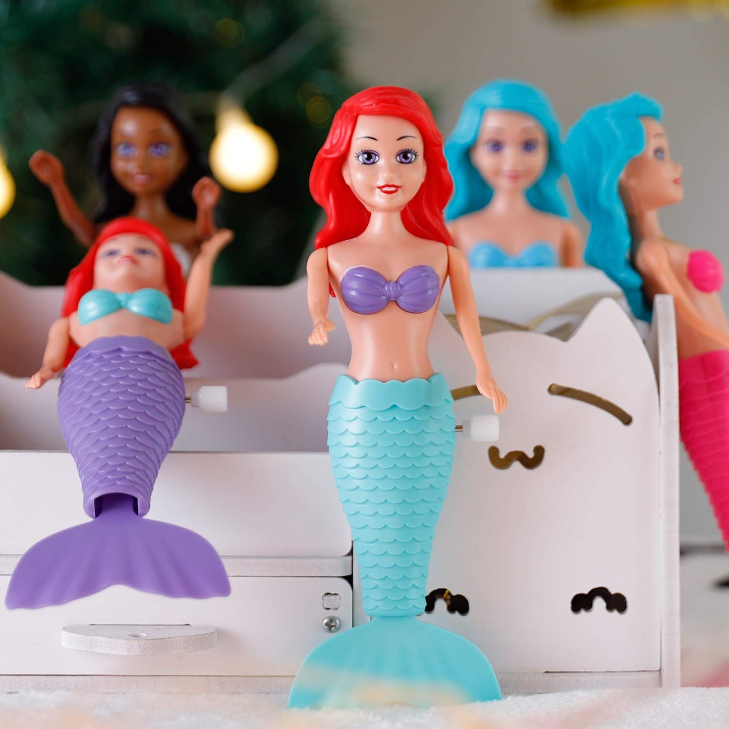 Liberty Imports Mermaid Bath Toys for Toddlers – Princess Wind-Up Tail Flap (6 Pack)