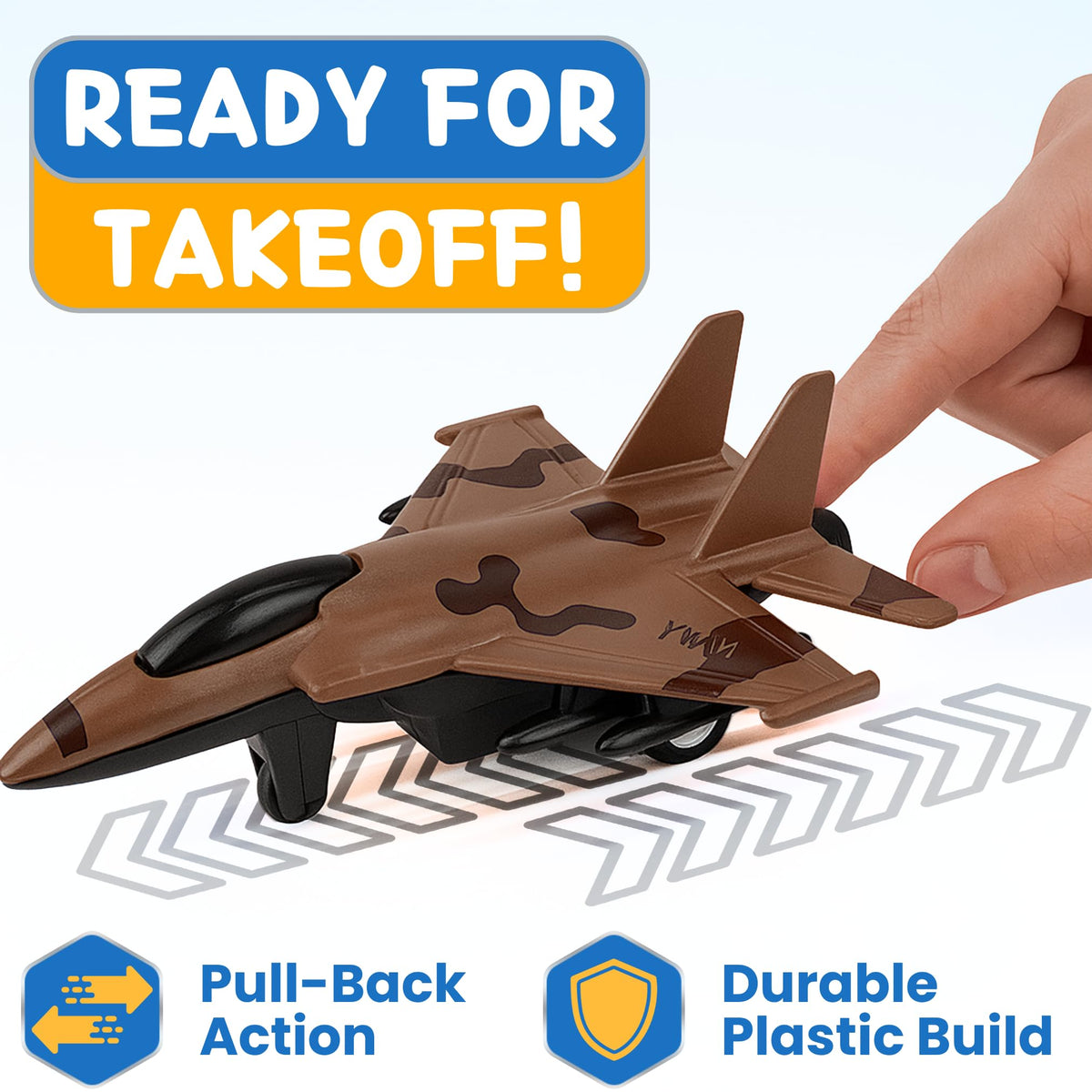 Liberty Imports 4 Pack Diecast Fighter Jets – Pullback Airplane Toys for Imaginative Play