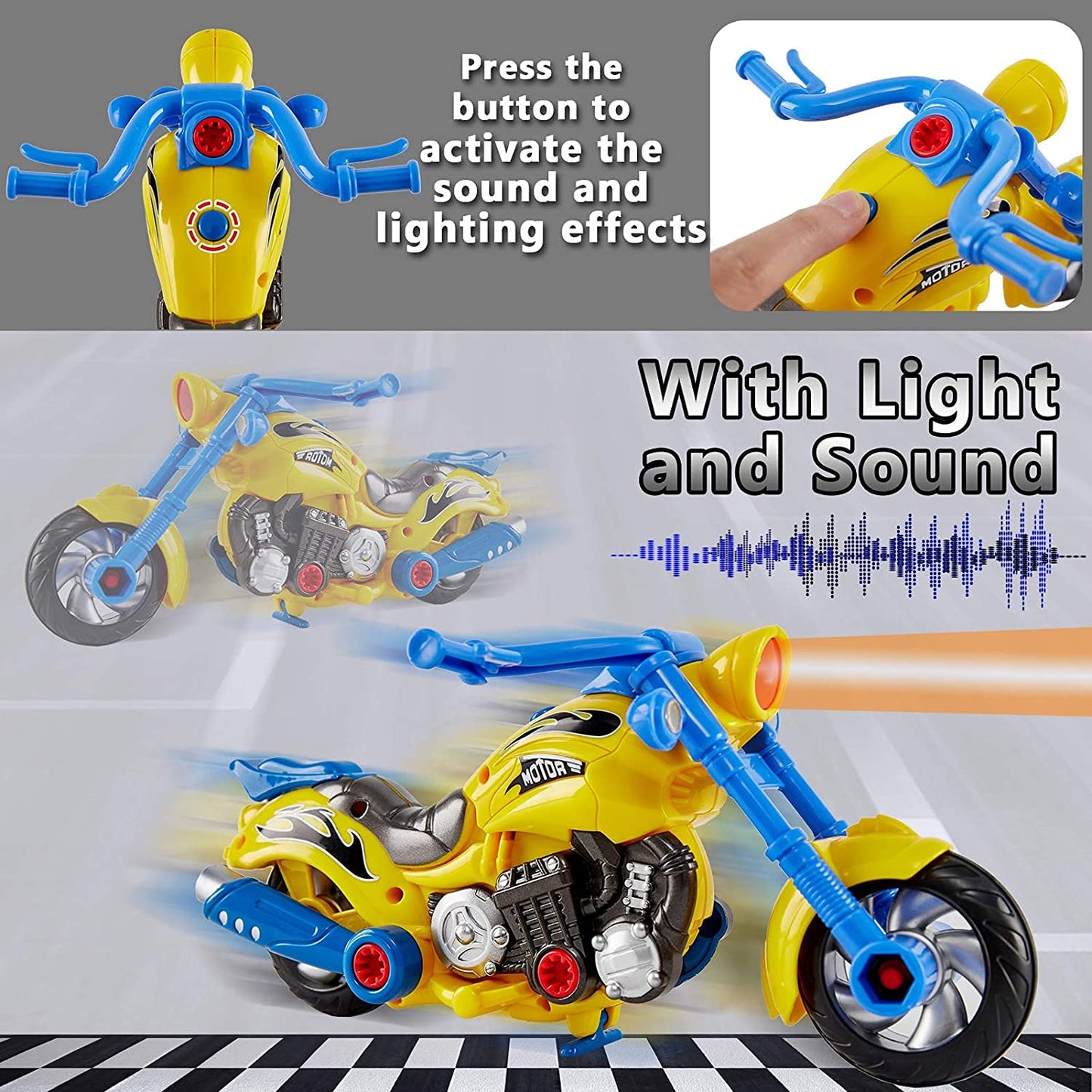 Liberty Imports Take Apart Toy Motorcycle with Drill – STEM Construction Kit for Kids 3-5