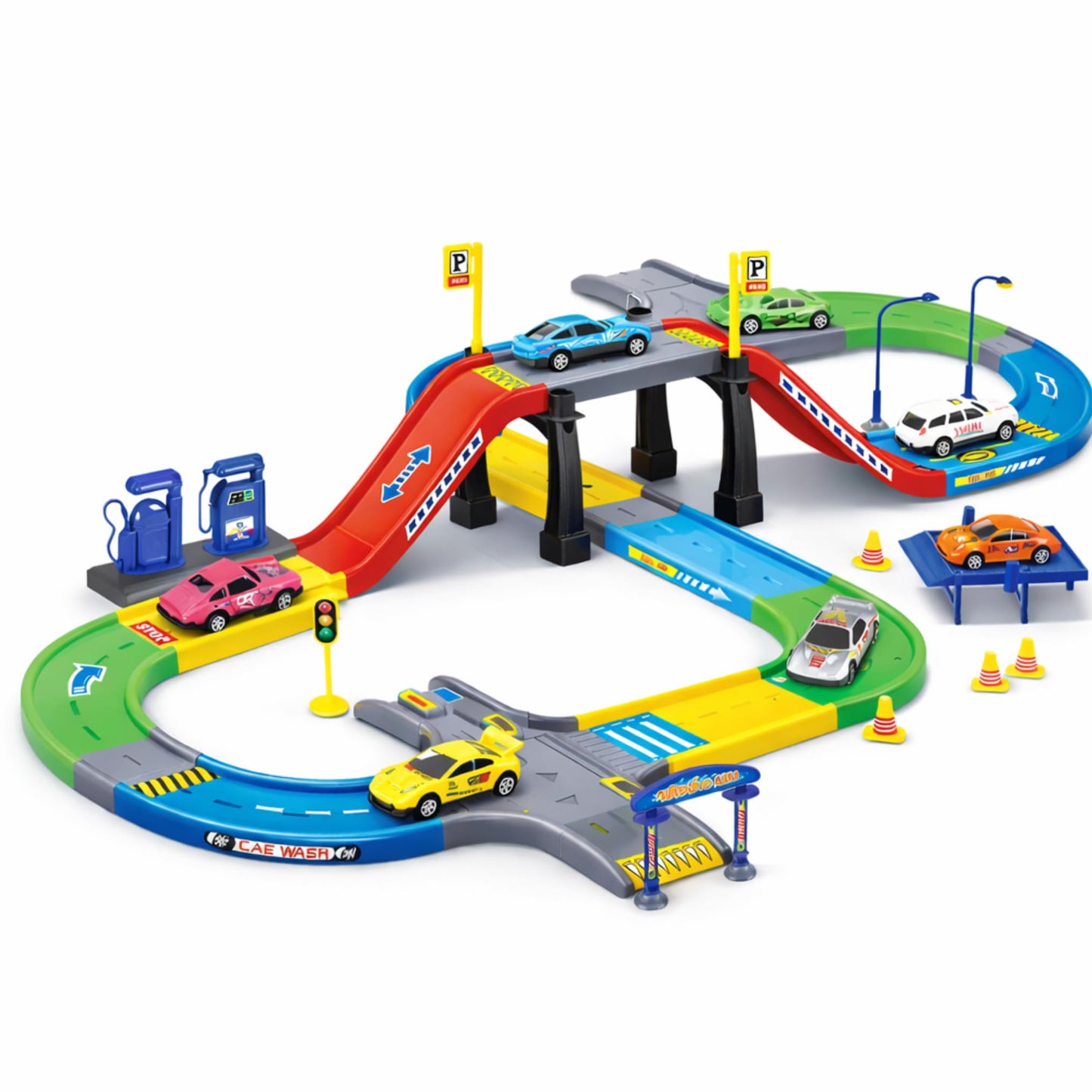 Liberty Imports My First Speed Racing Track Builder – Starter Kit with 6 Diecast Cars