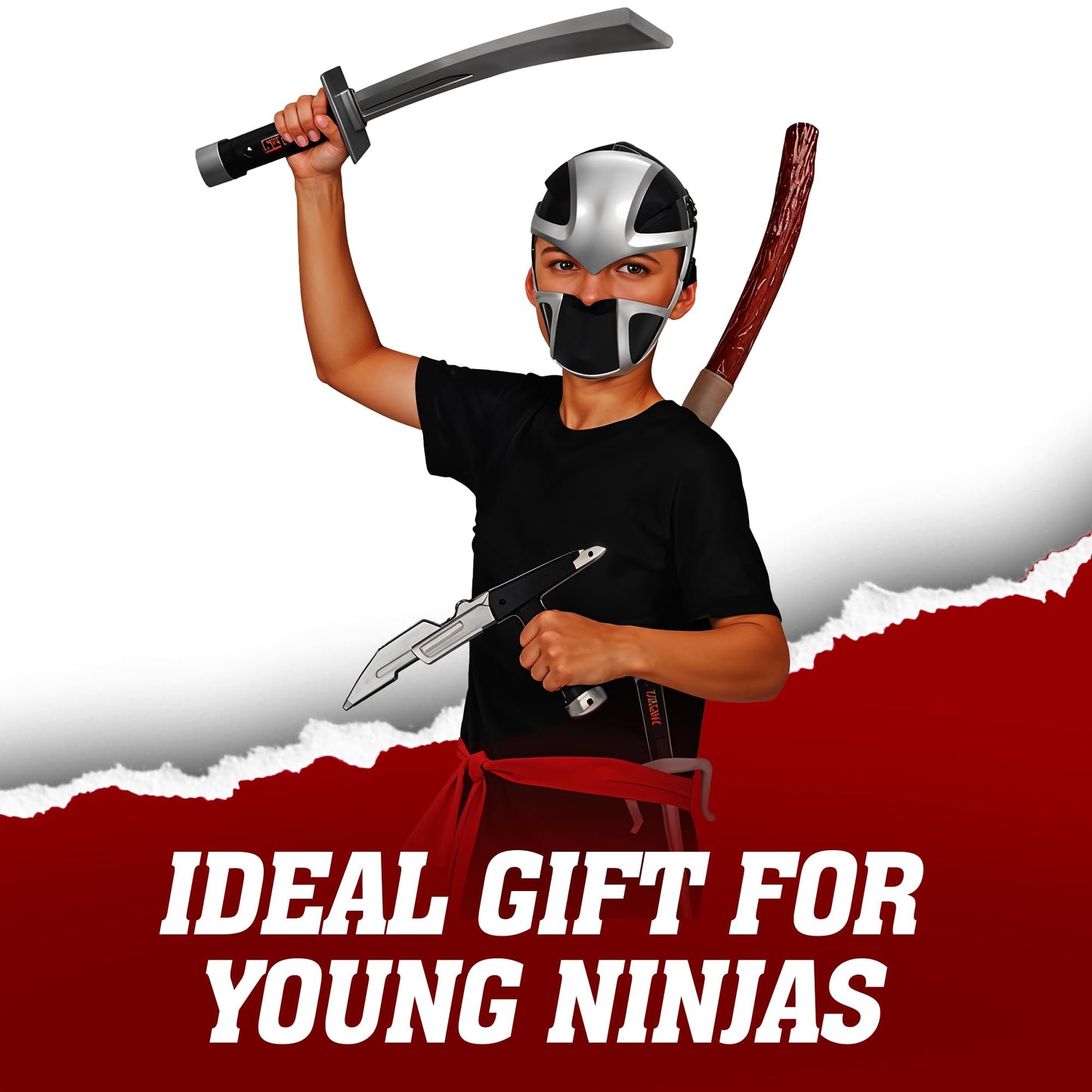 Liberty Imports Ninja Warrior Toy Weapons Role Playset – Kids Dress-Up & Pretend Battle Kit (Set 2)