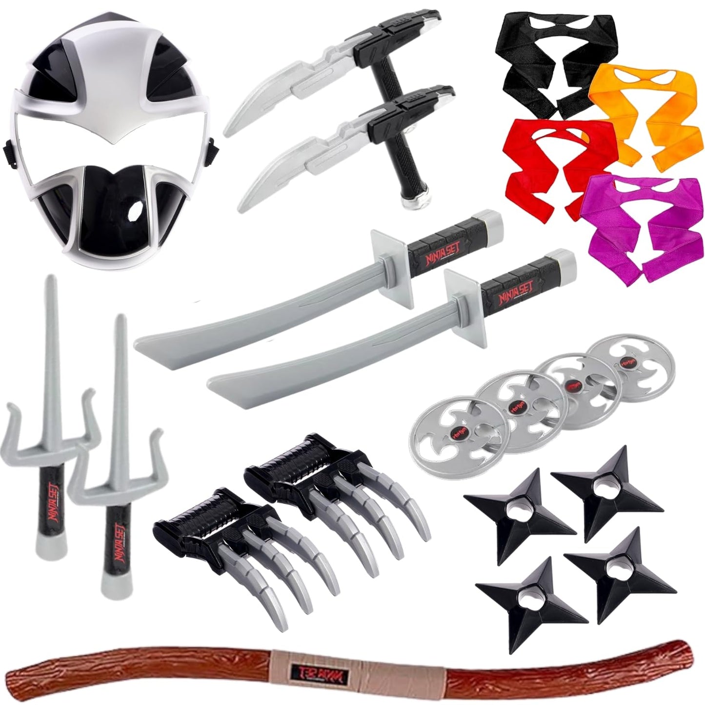 Liberty Imports Ninja Warrior Toy Weapons Role Playset – Kids Dress-Up & Pretend Battle Kit (Set 2)