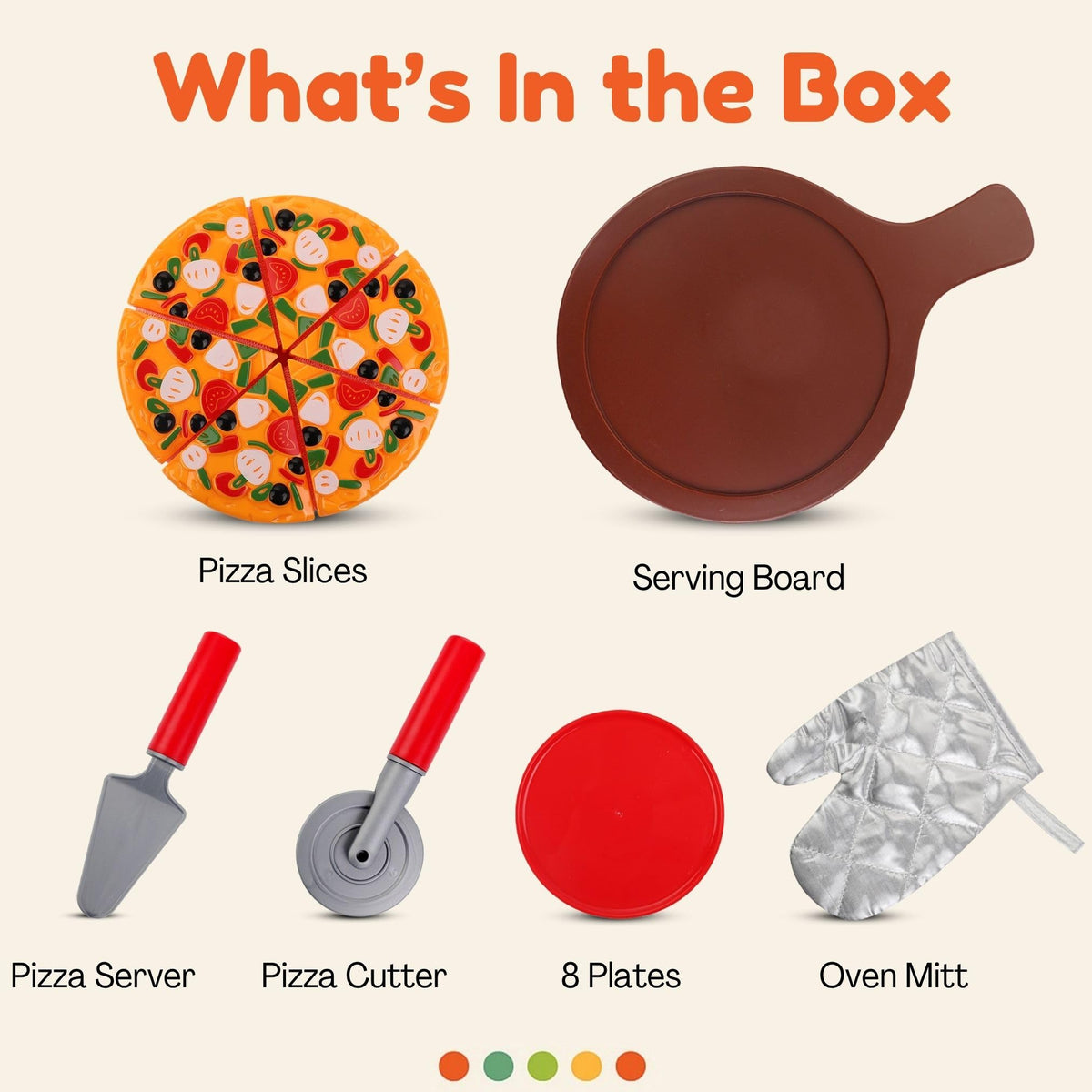 Liberty Imports 15-Piece Pizza Party Play Set for Kids - Realistic Pretend Pizza Kit
