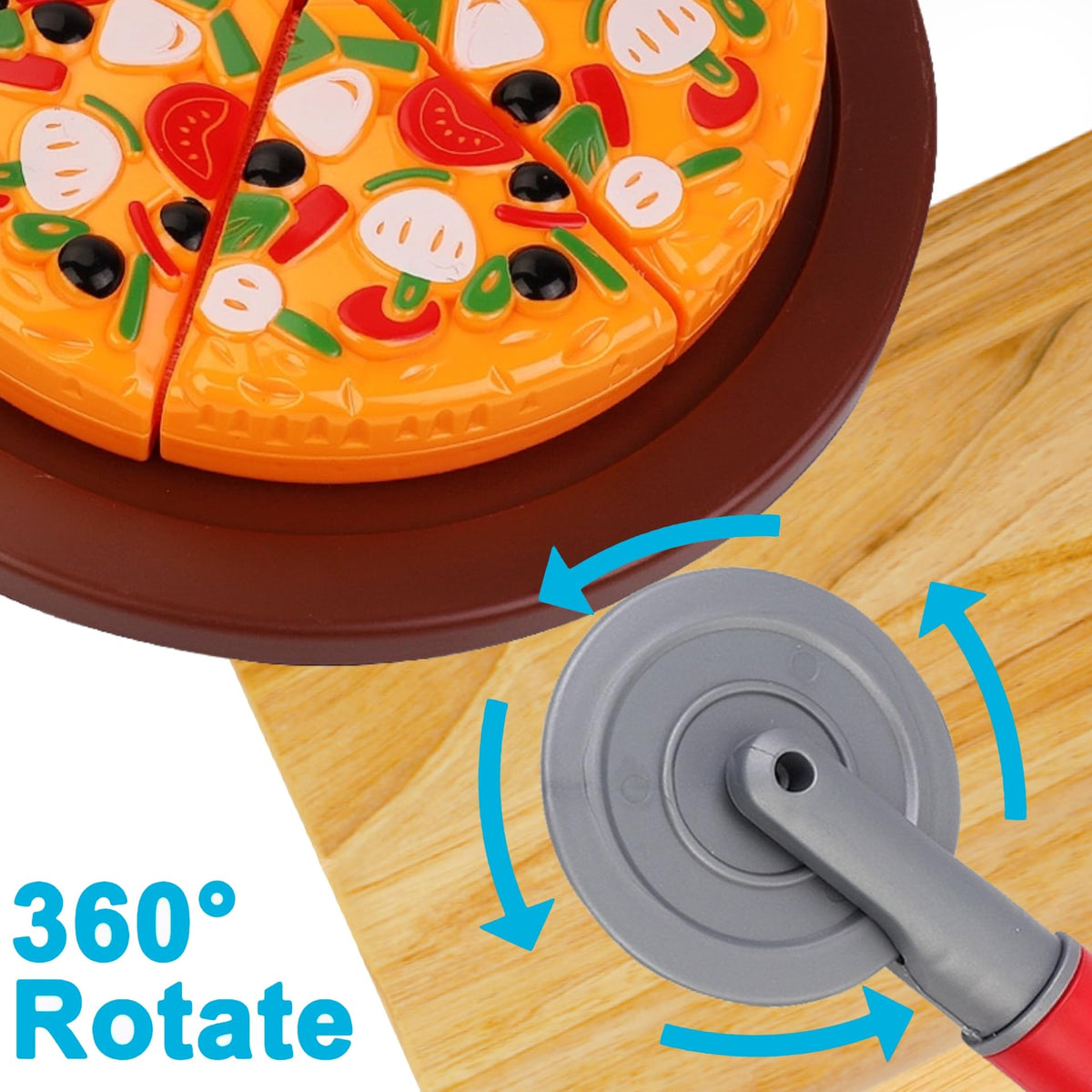 Liberty Imports 15-Piece Pizza Party Play Set for Kids - Realistic Pretend Pizza Kit