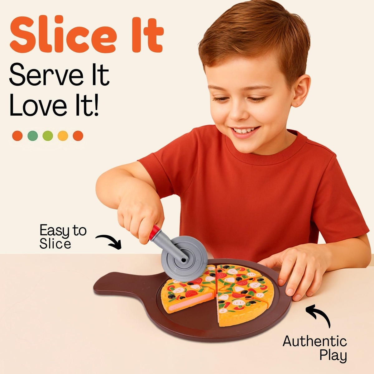 Liberty Imports 15-Piece Pizza Party Play Set for Kids - Realistic Pretend Pizza Kit