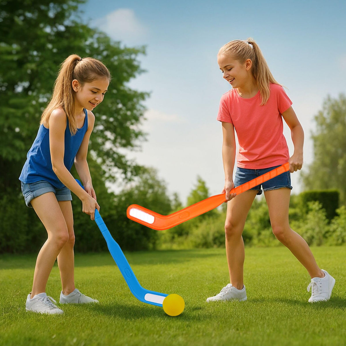 Liberty Imports Kids Floor Hockey Set – 29-Inch Sticks, Indoor/Outdoor Play (2-Pack)