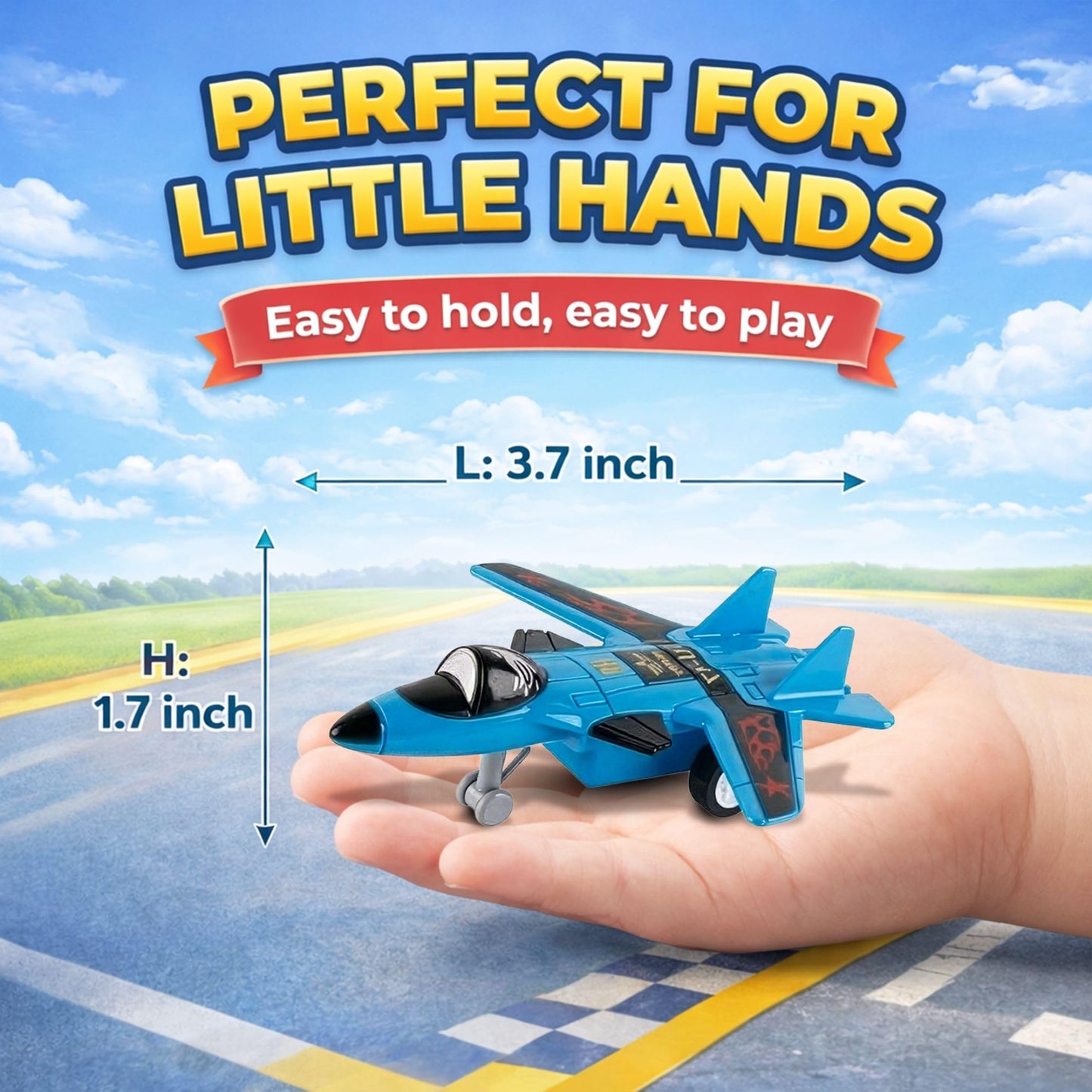 Liberty Imports Pull Back Airplanes Toys – 12 Pack Colorful Jets & Helicopters