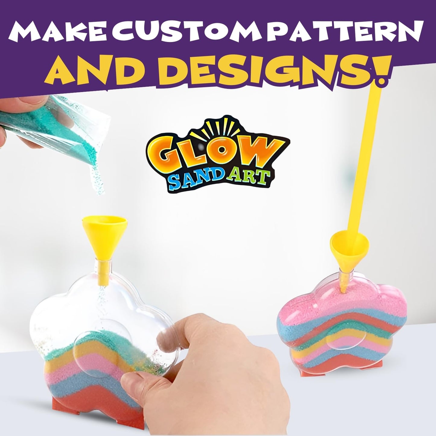 Liberty Imports Create Your Own Magic Sand Art Kit – Glow in the Dark, 12-Pack