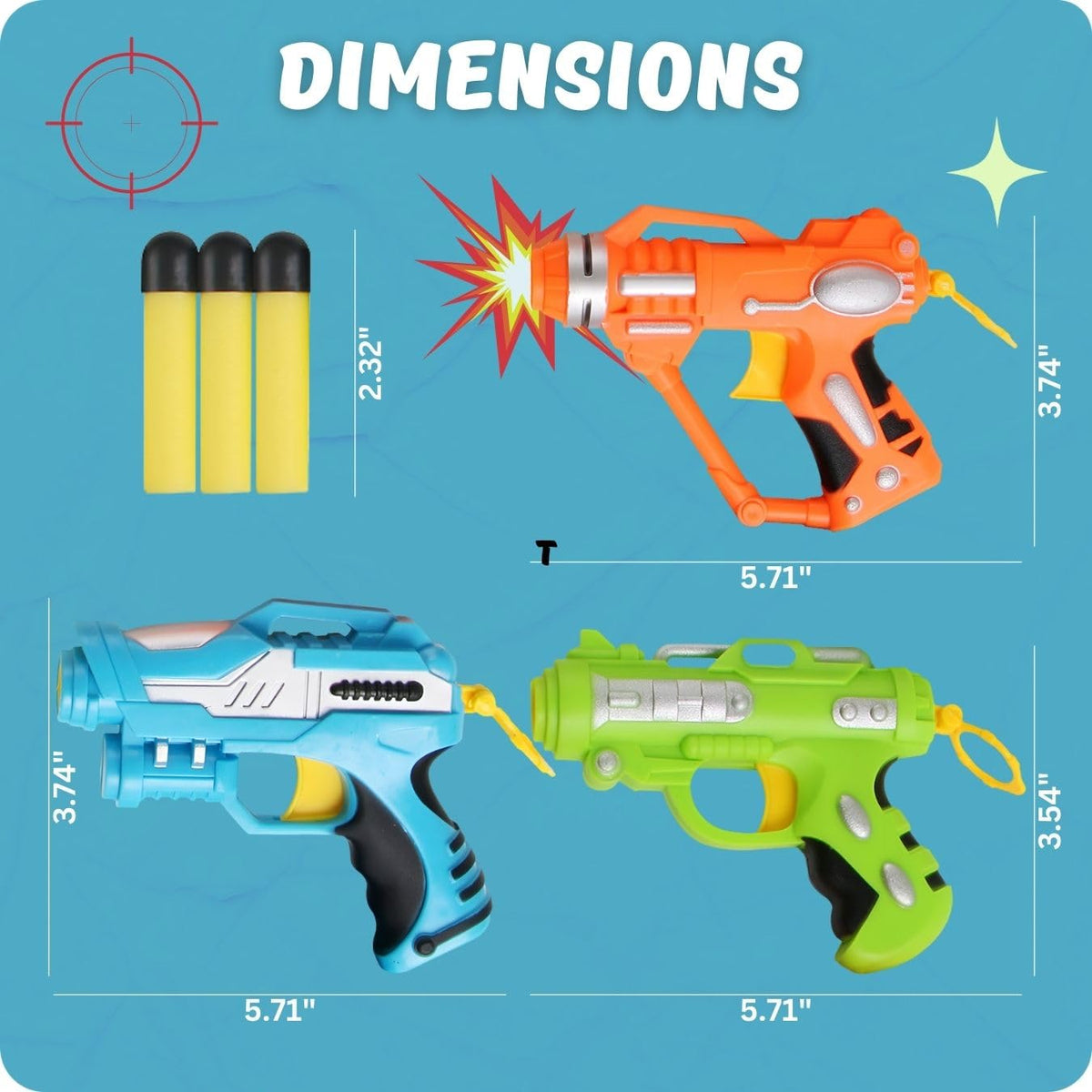 Liberty Imports 6-Pack Mini Foam Dart Blasters | Nerf-Compatible Party Favors